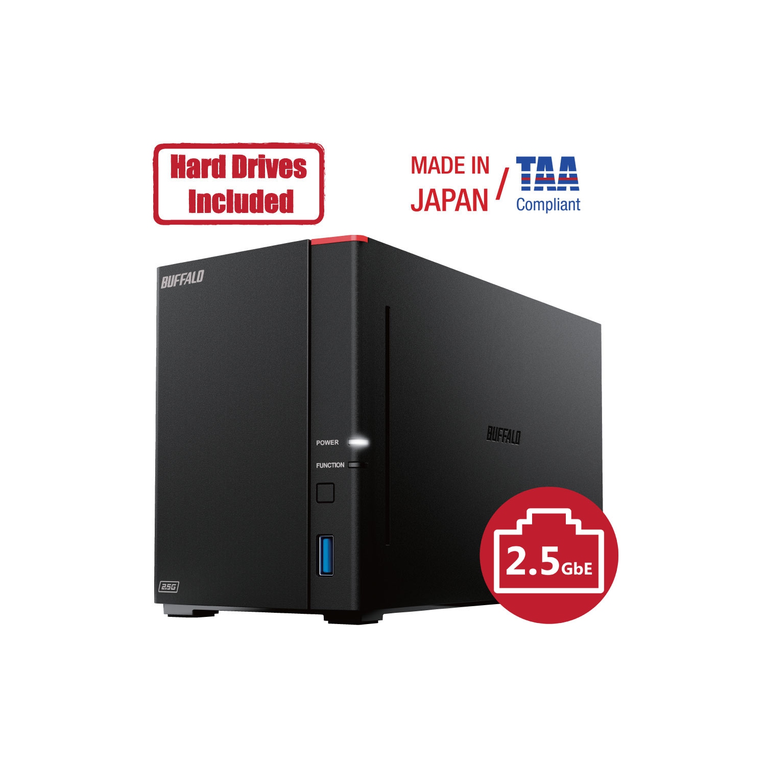 Buffalo LinkStation 720D 4TB Personal Cloud Storage Hard Drives Included (2 x 2TB, 2 Bay)