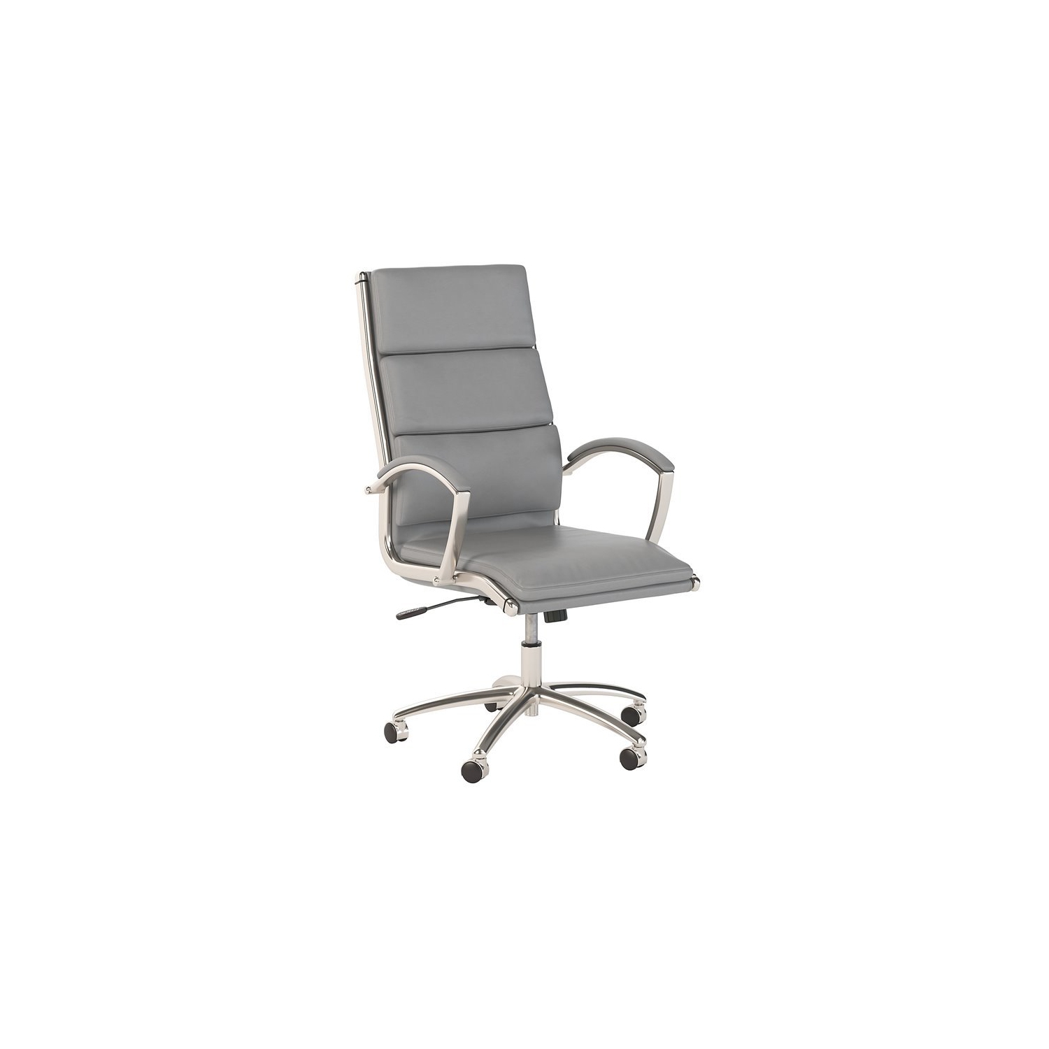 Studio C High Back Leather Executive Office Chair in Light Gray