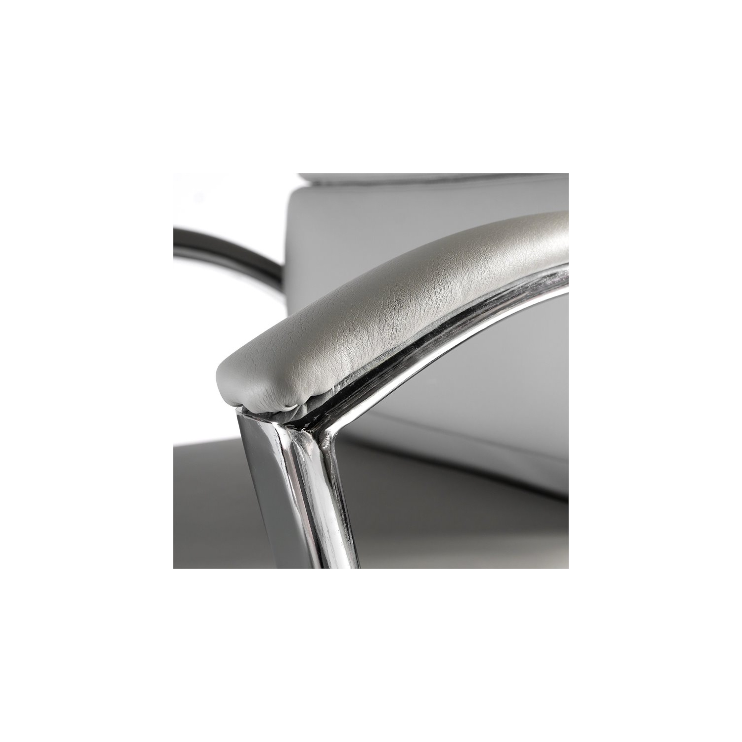 Studio C High Back Leather Executive Office Chair in Light Gray