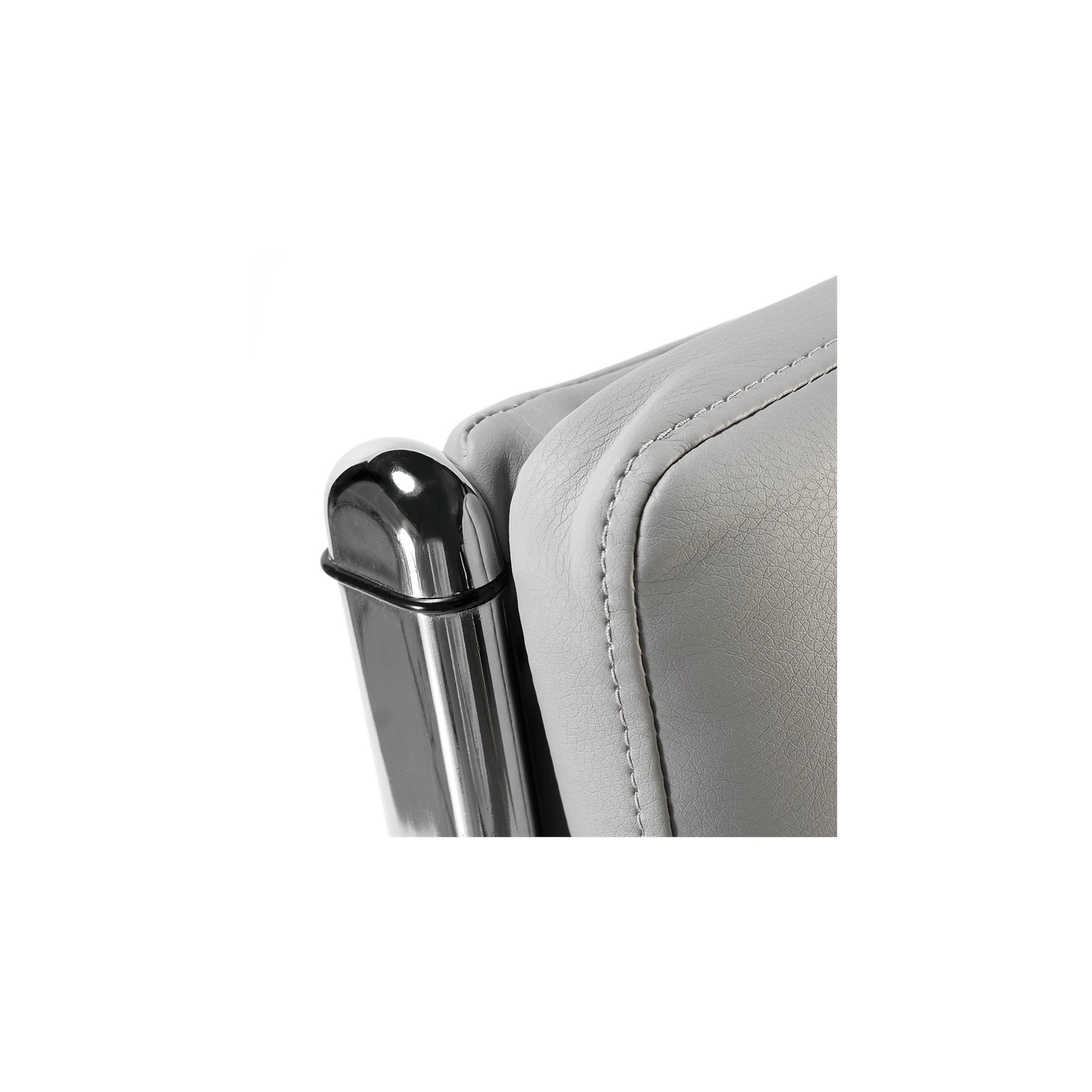 Studio C High Back Leather Executive Office Chair in Light Gray