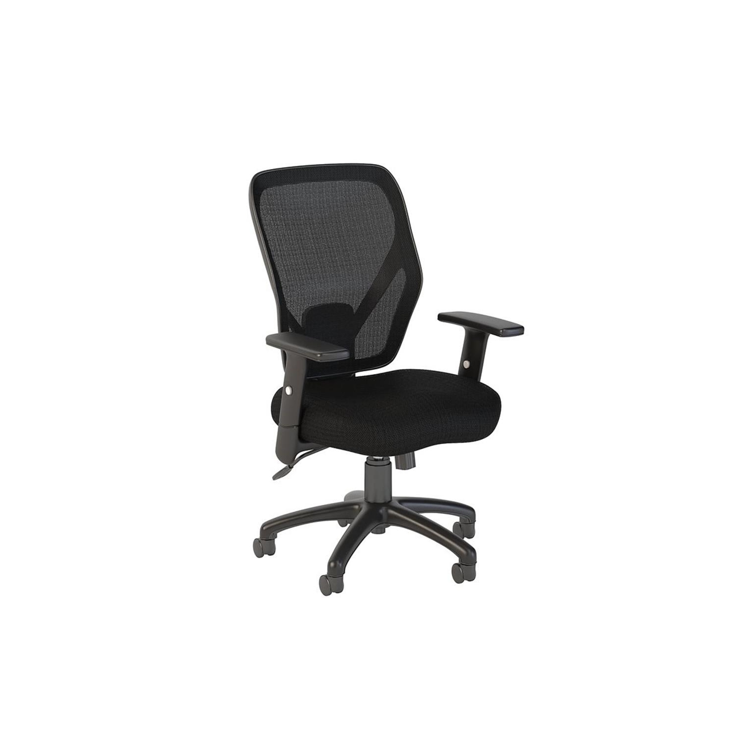 Accord Mesh Back Office Chair on Casters in Black - Fabric