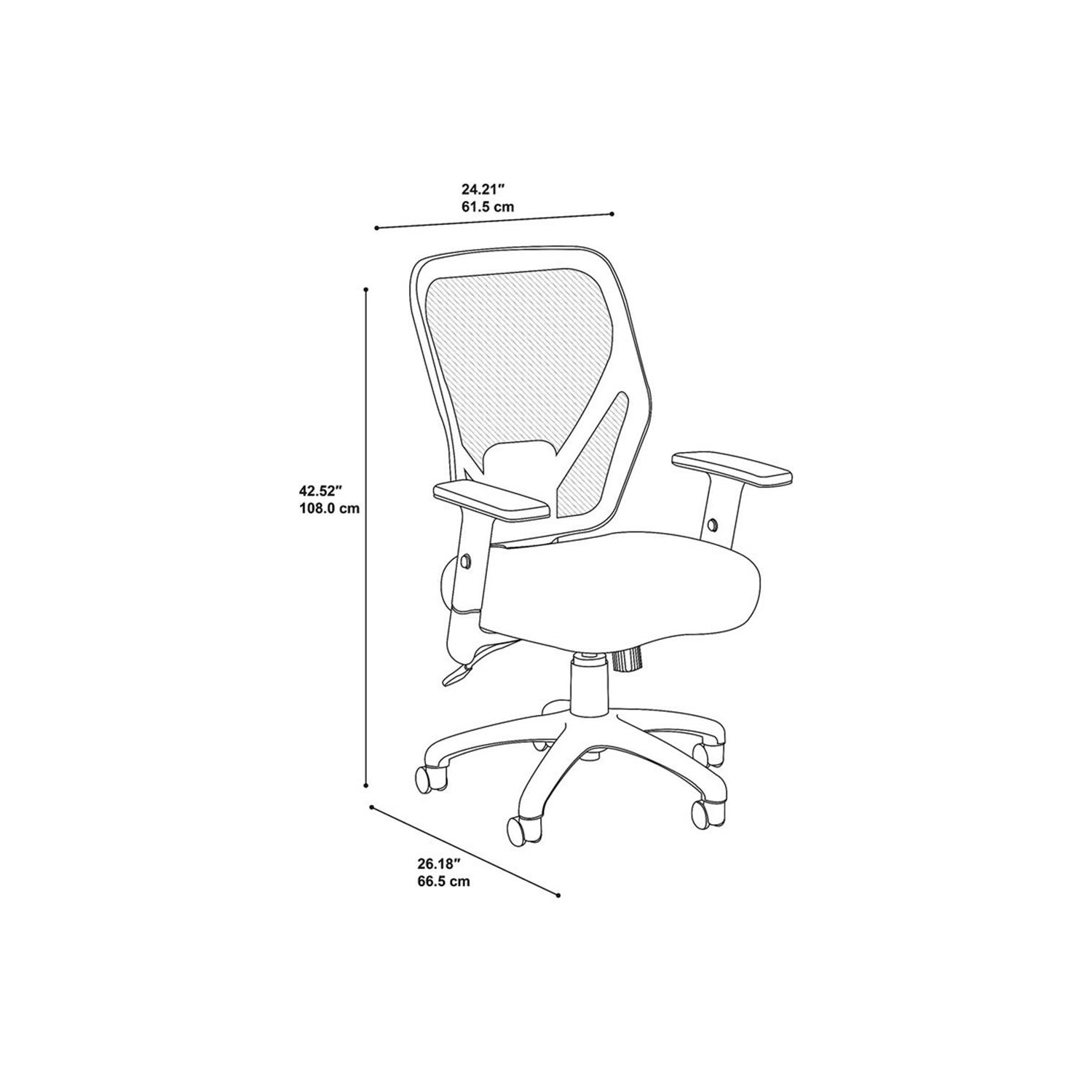 Accord Mesh Back Office Chair on Casters in Black - Fabric
