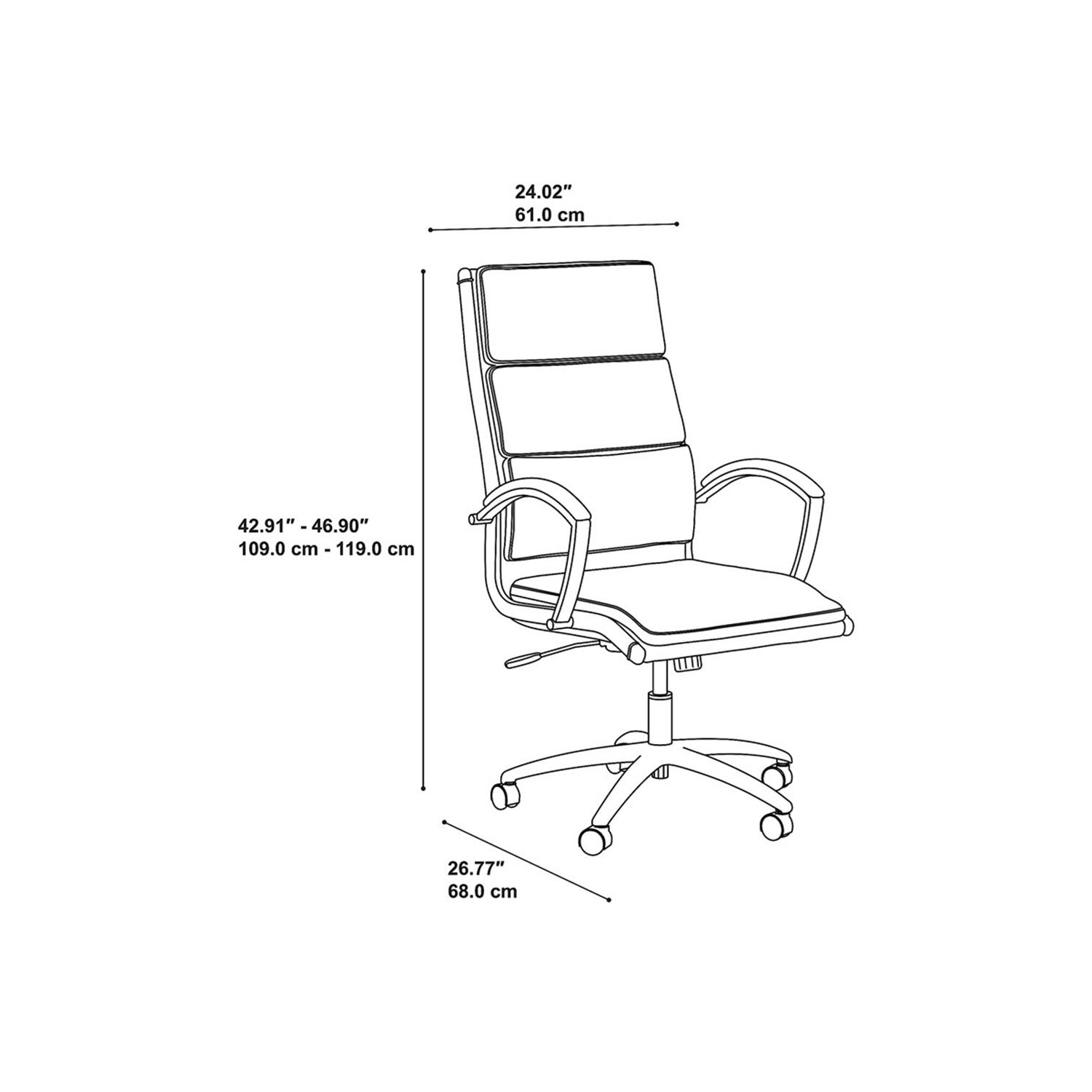 Bush Business Furniture Modelo High Back Leather Executive Office Chair in Tan