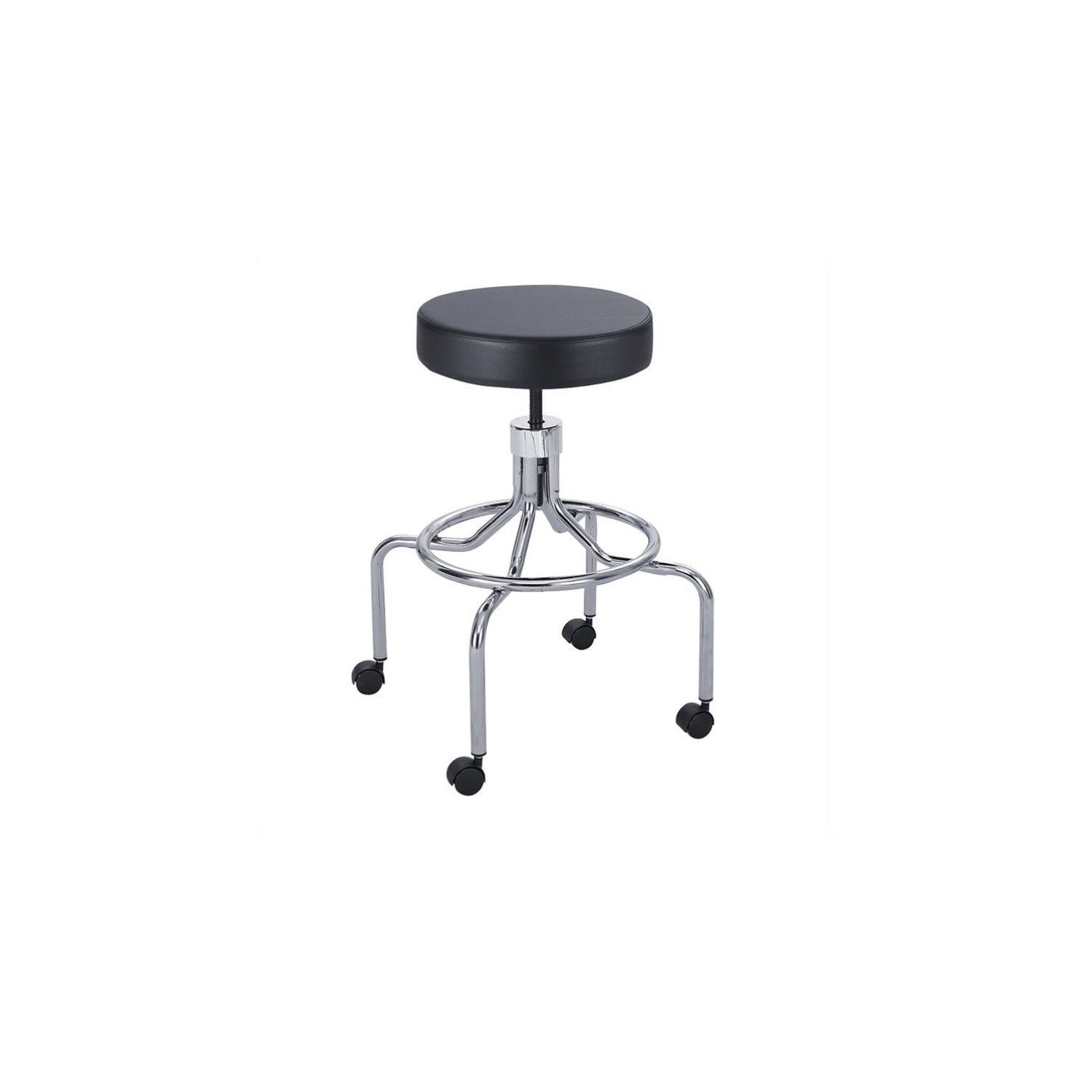 Pemberly Row Lab/Drafting Chair with High Base and Screw Lift in Black