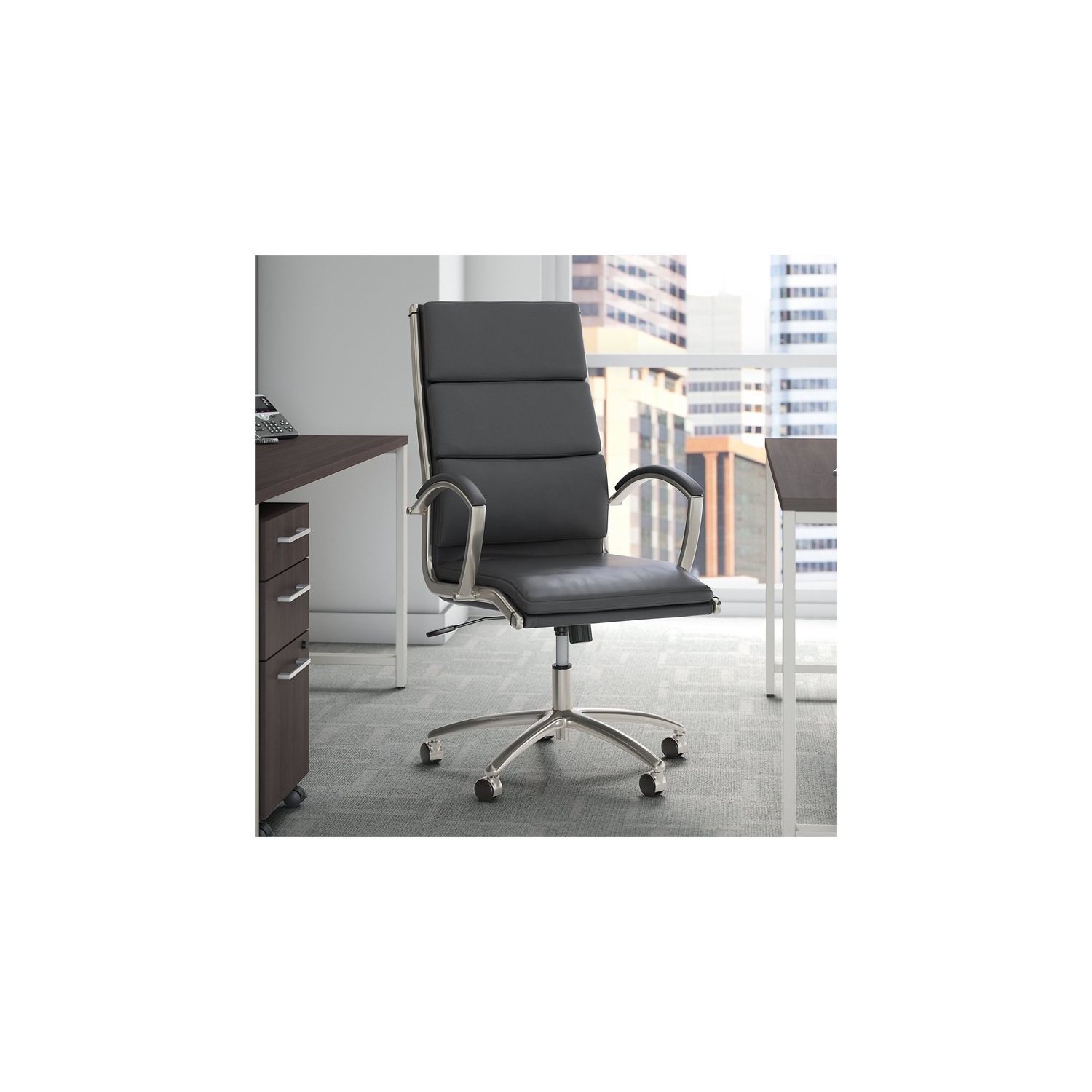Bush Business Furniture 400 Series High Back Leather Executive Office Chair