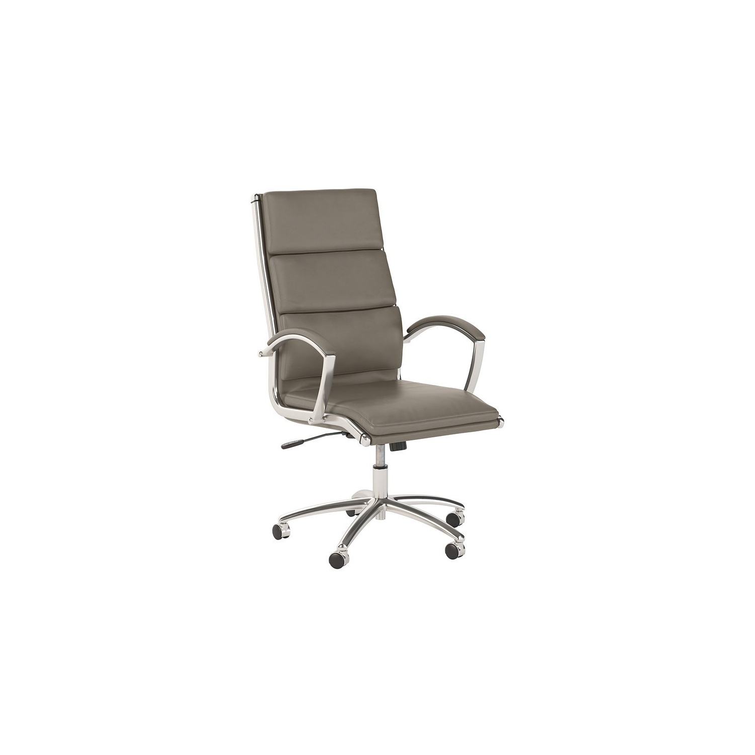Office by kathy ireland Echo High Back Leather Executive Chair in Washed Gray
