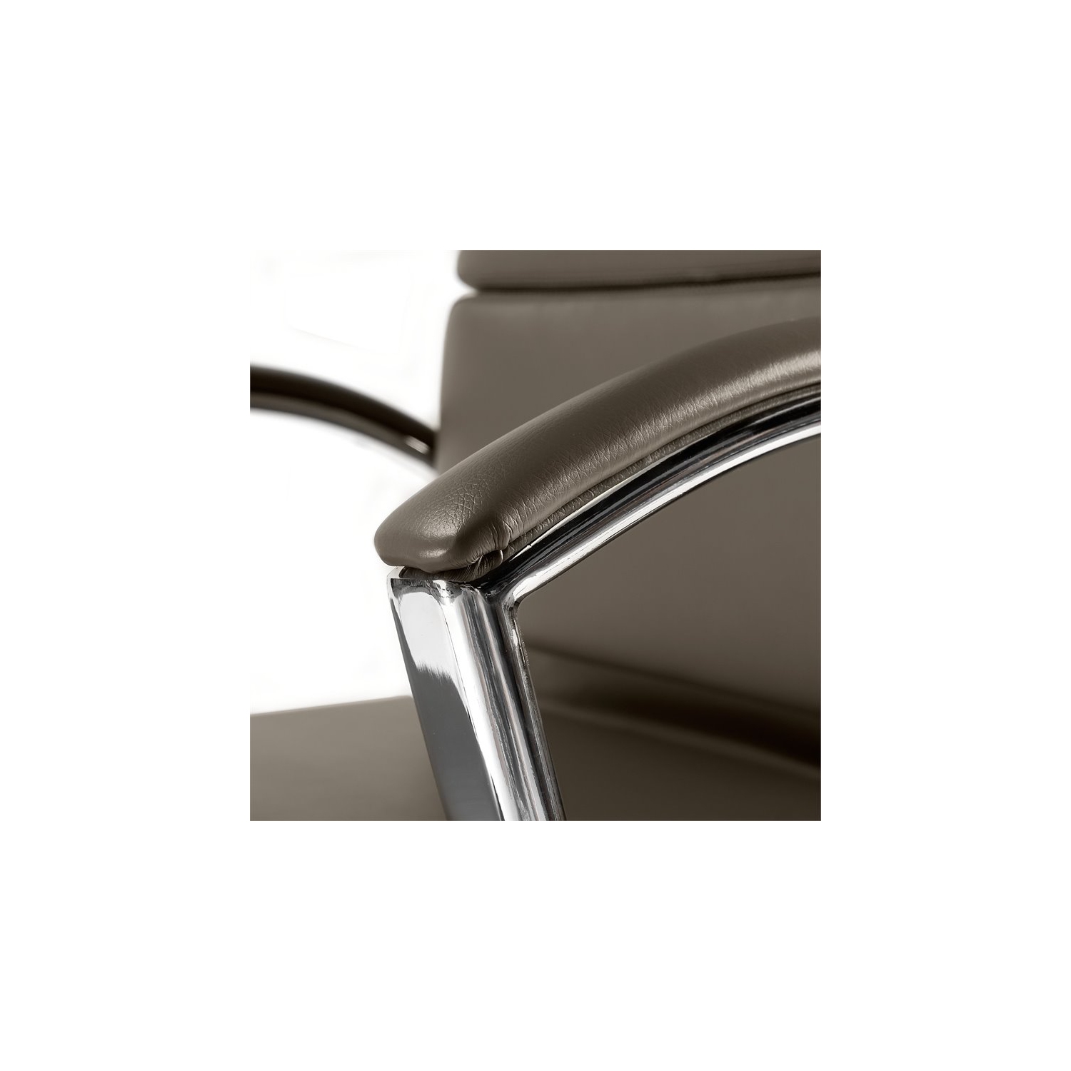 Office by kathy ireland Echo High Back Leather Executive Chair in Washed Gray