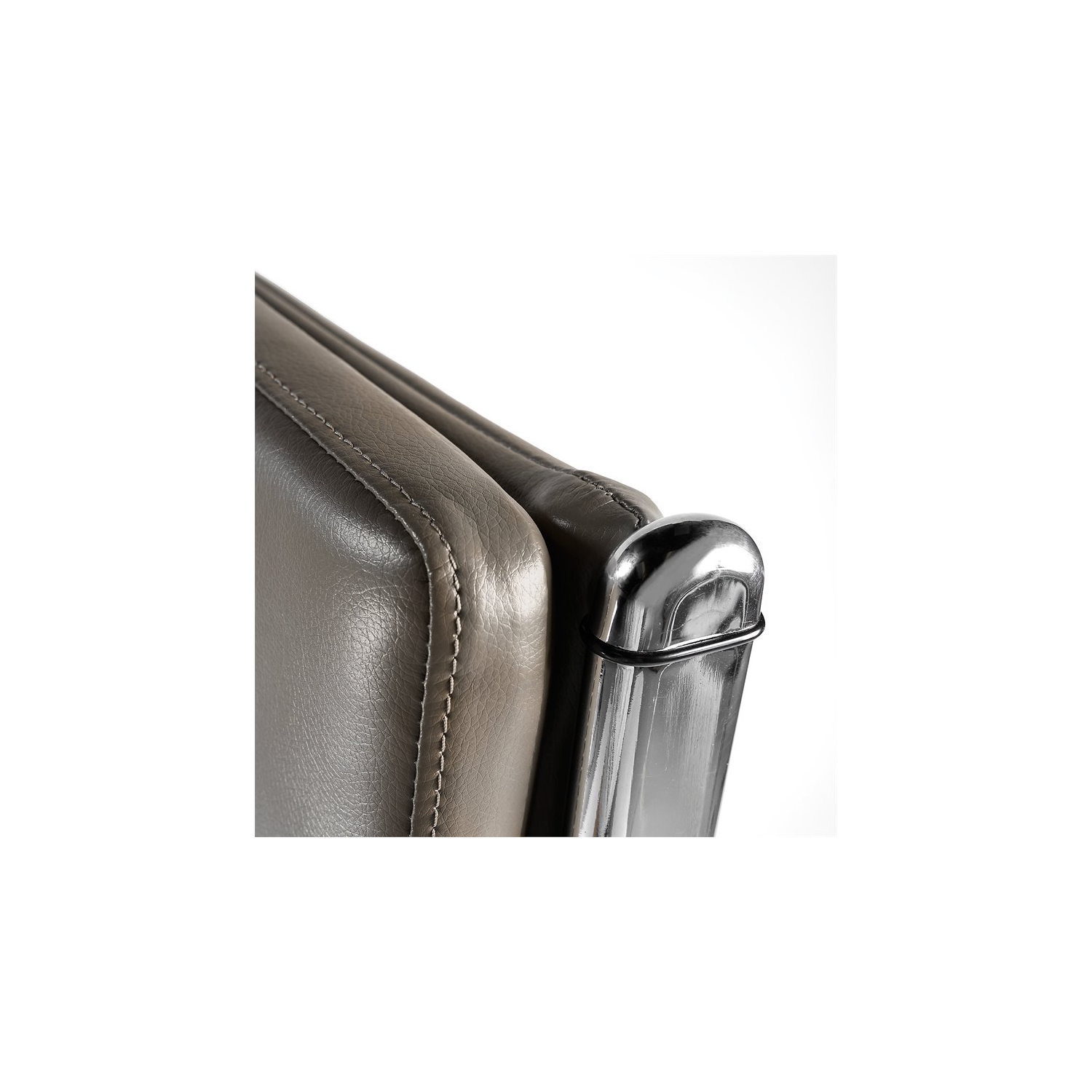 Office by kathy ireland Echo High Back Leather Executive Chair in Washed Gray