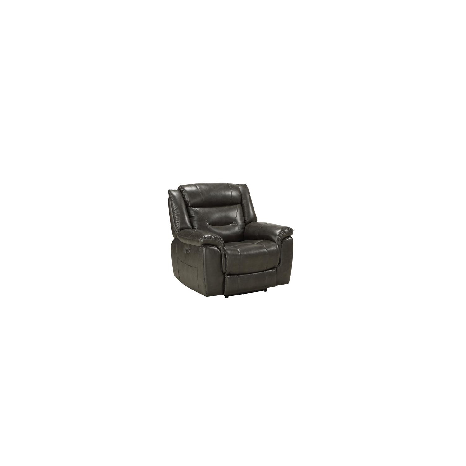 Bowery Hill Leather-Aire Power Motion Recliner with USB Dock in Gray