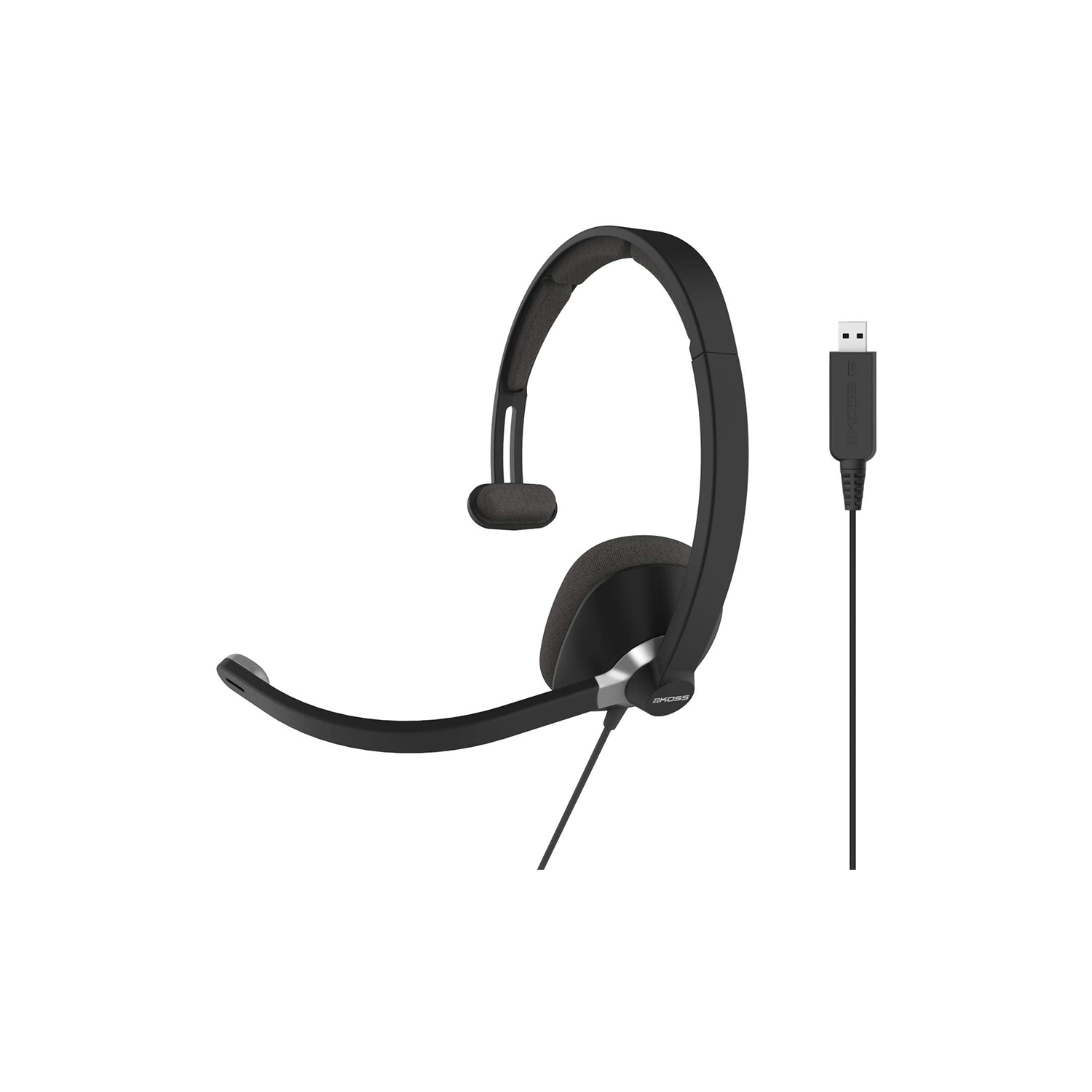 Koss Headset CS295-USB Mono with Boom Mic Noise Cancelling USB Pillow Soft Ear Cushion 8ft Cord