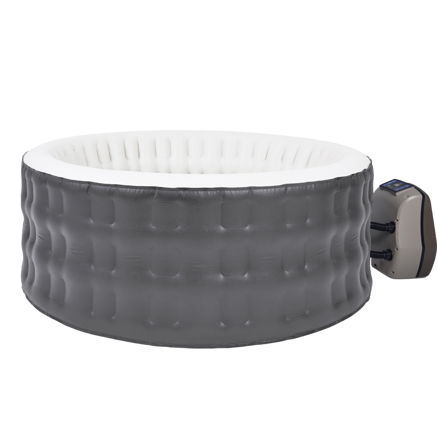 Spa gonflable rond avec couvercle HTIR4WHBR d’ALEKO - 4 personnes - 211 gallons - Brun