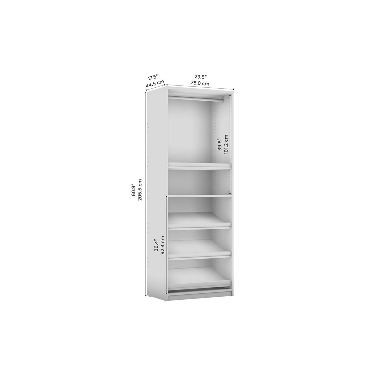 Organisateur de placard Cielo 29,5 po - Gris écorce et blanc