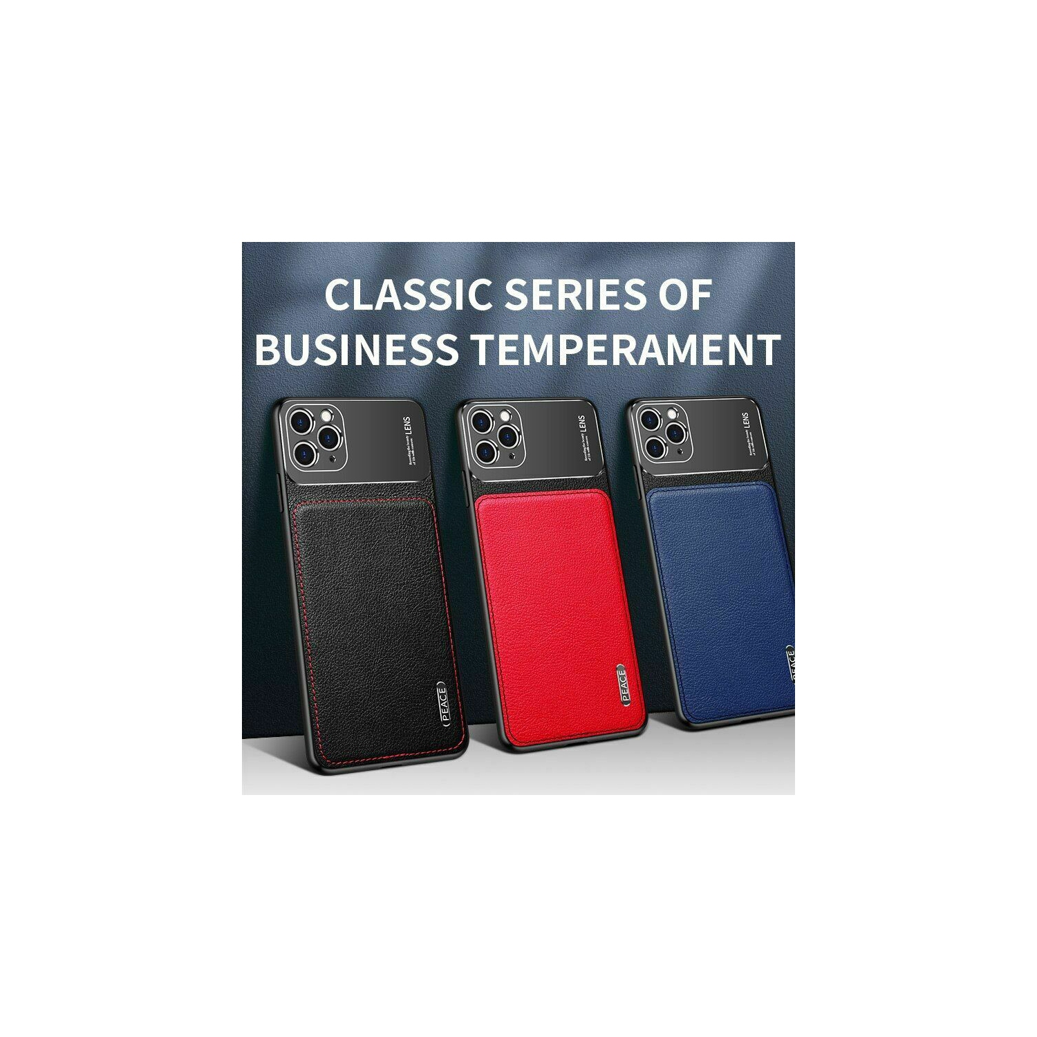 Luxury Leather Matte Aluminum Metal Back Case Texture Cover for iPhone 12 / 12 Pro