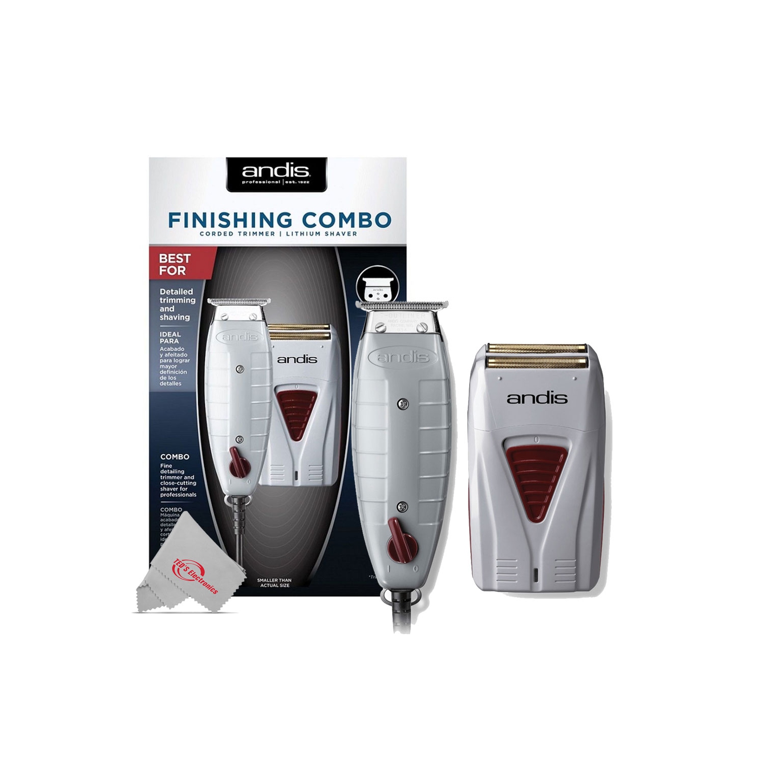 Andis Finishing Combo Detailed Gold Foil Shaver Fine Tooth T-Outliner Trimmer