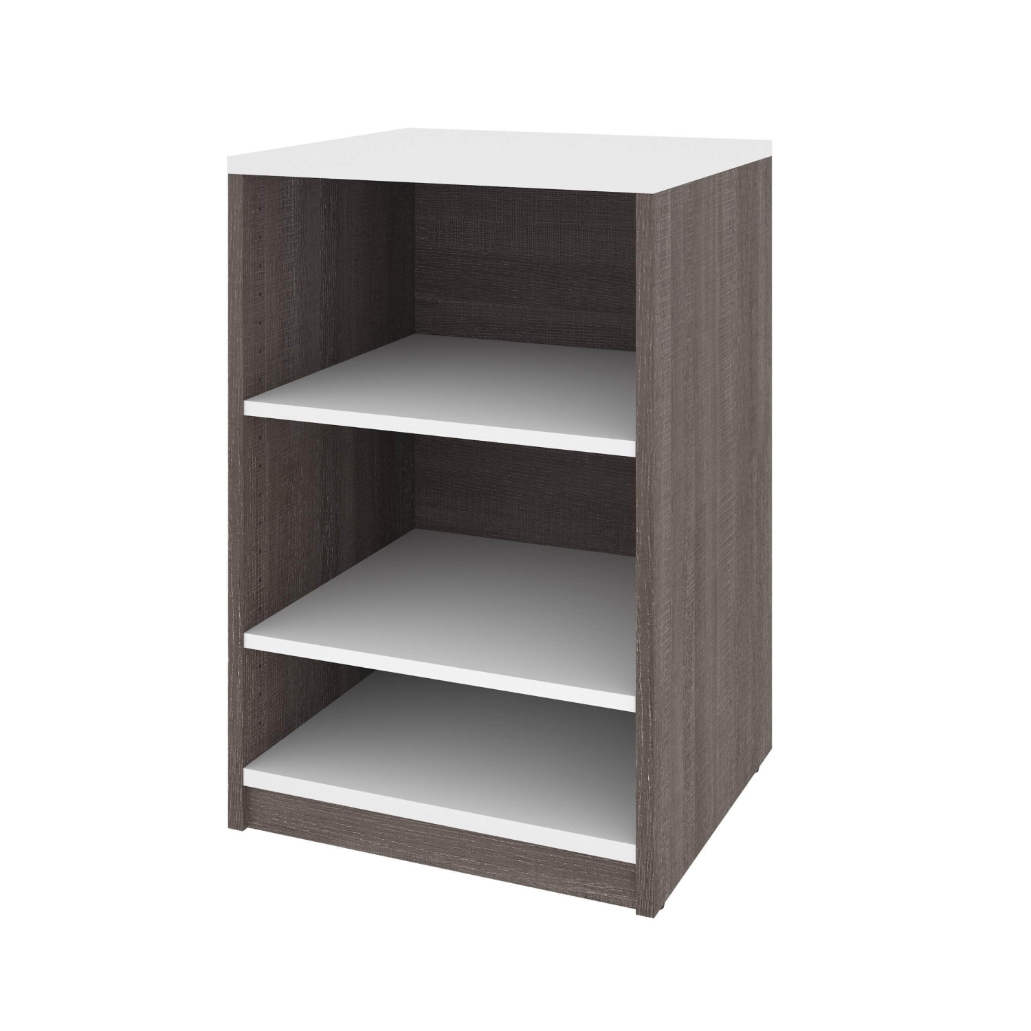 Cielo 19,5“ unité de stockage basse - Gris écorce et blanc