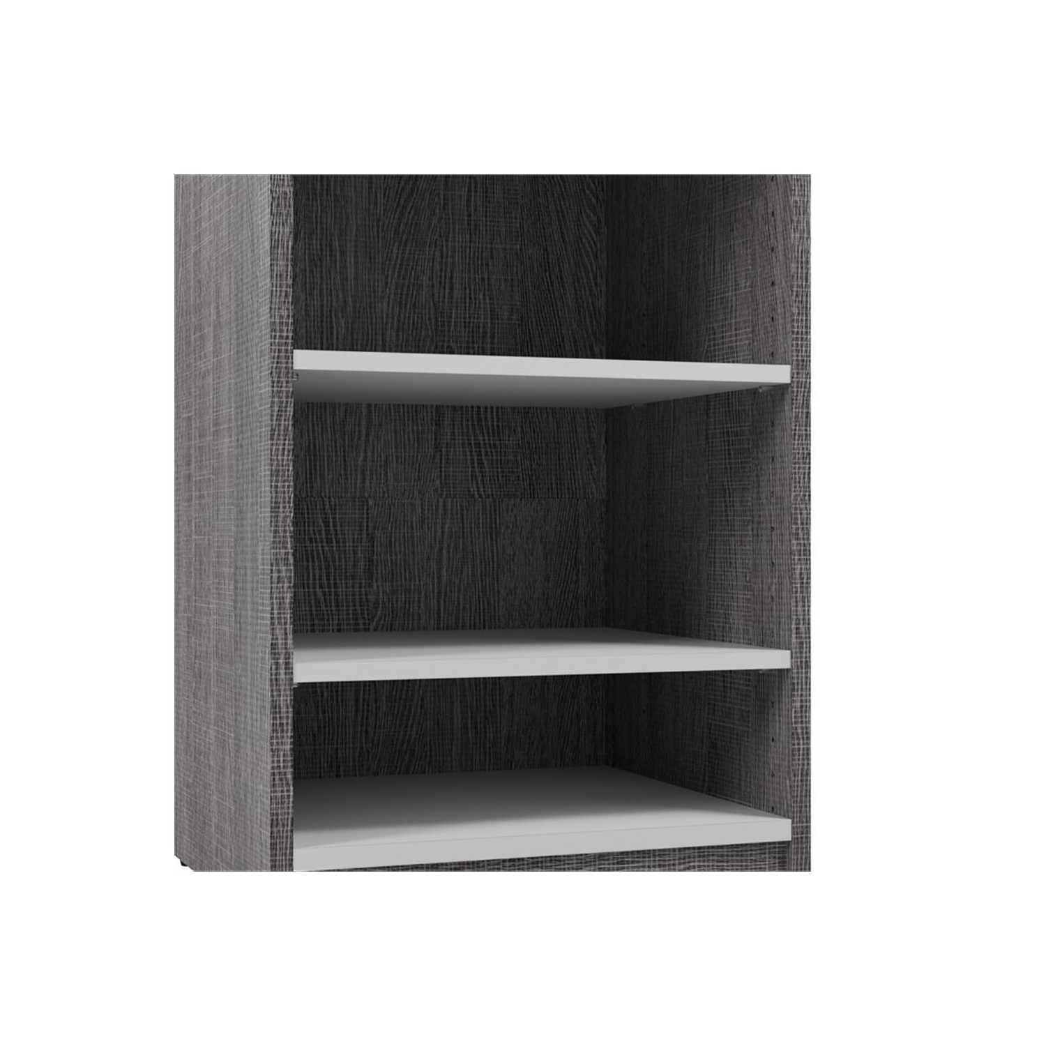 Cielo 19,5“ unité de stockage basse - Gris écorce et blanc