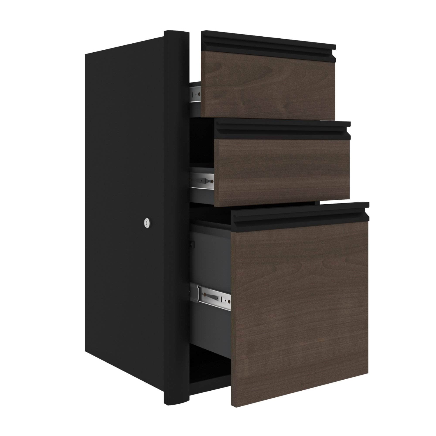 Connexion Add-On Desk Pedestal with 3 Drawers - Antigua & Black