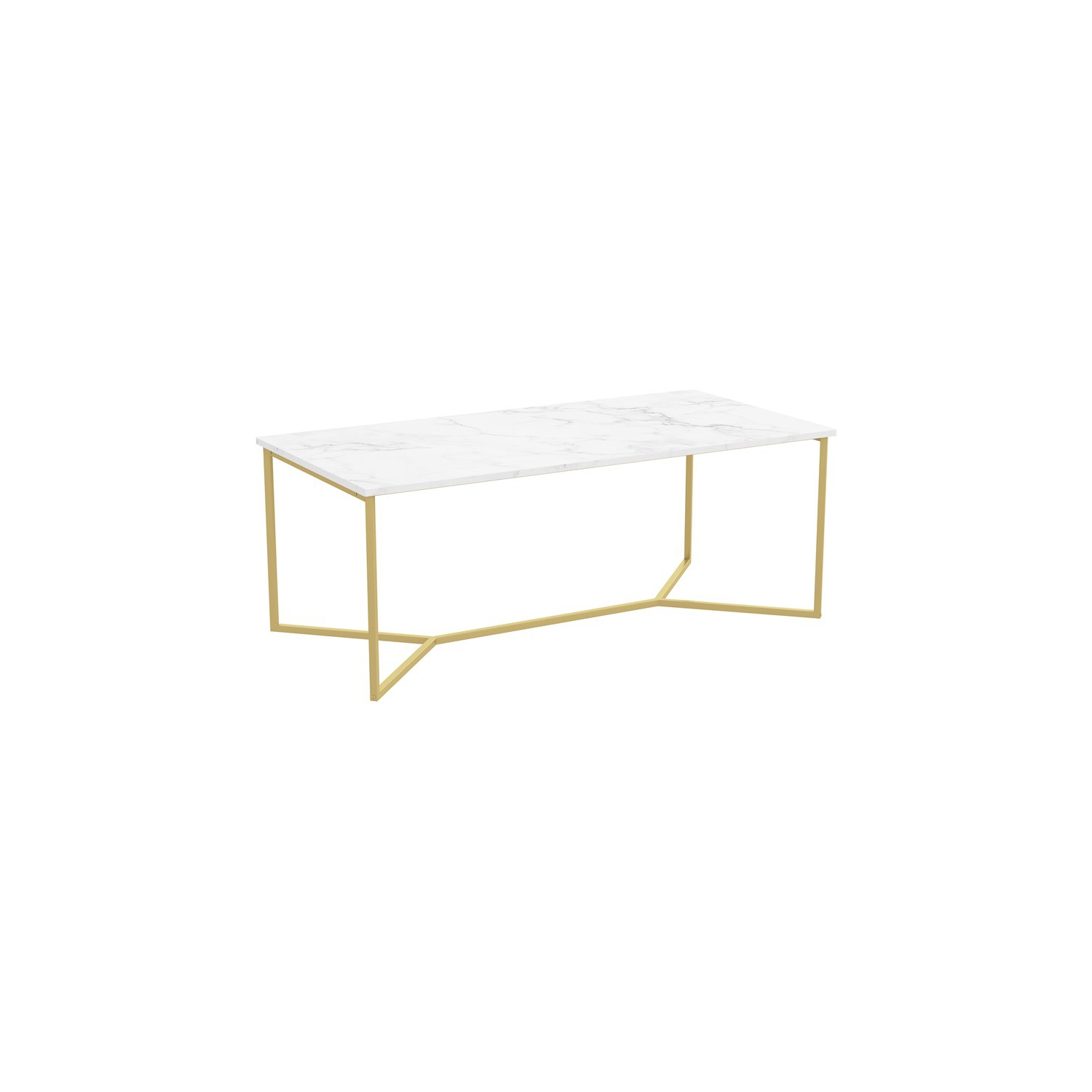 Coffee Table 44L Marble Gold Metal