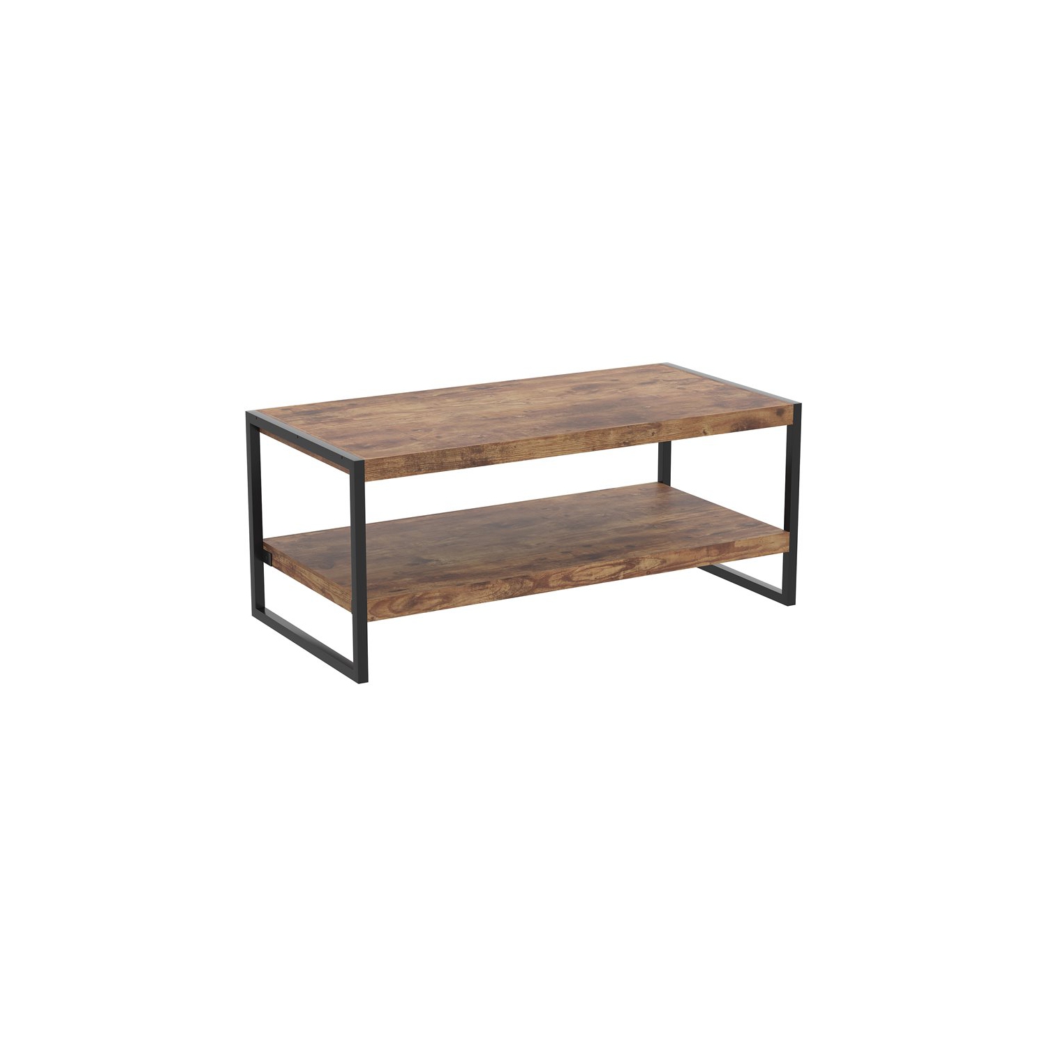 Coffee Table 47.25L Brown Reclaimed Wood Black Metal