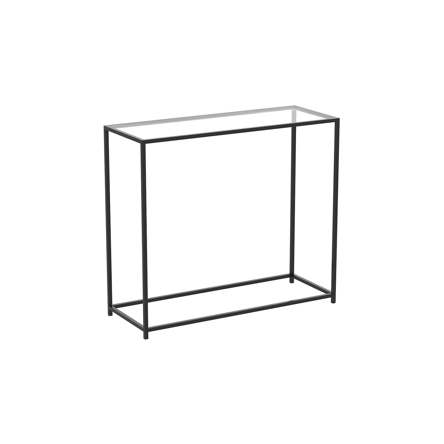 Table Console 31L Verre Métal Noir