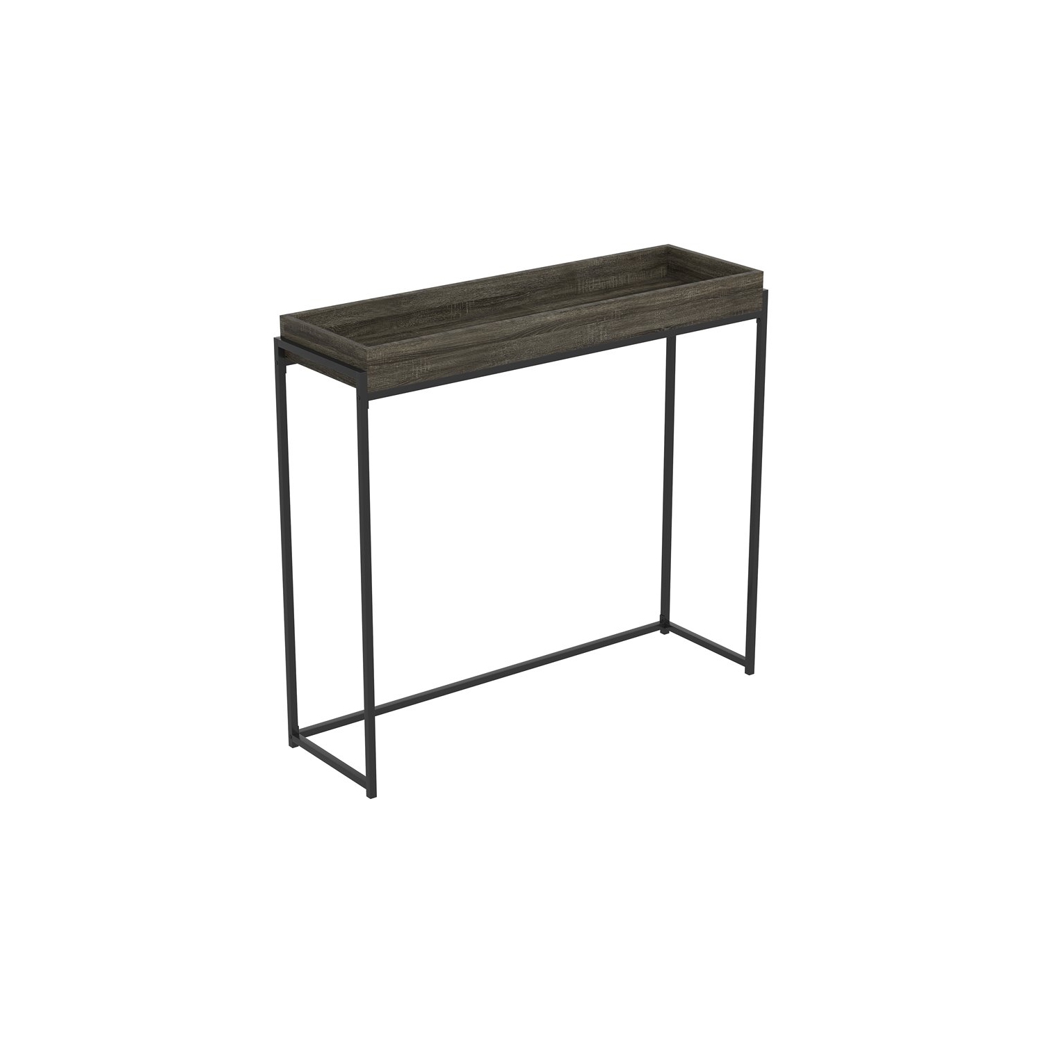 Console Table 39.5L Dark Grey Sunken Tray