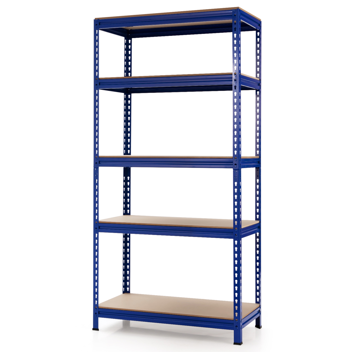 Gymax 73'' Metal 5-Tier Garage Storage Rack Shelf Freestanding w/ Adjustable Unit Blue