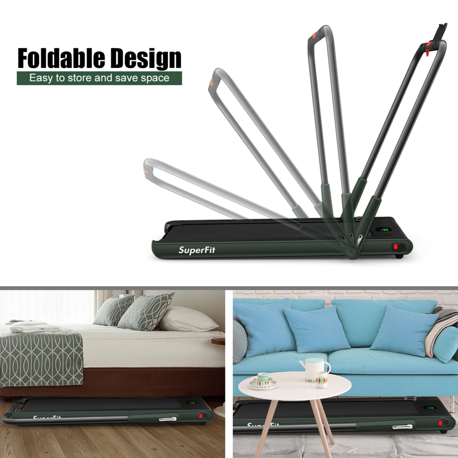 Gymax 2.25HP Under Desk Electric Pad Treadmill Running Machine w/ APP