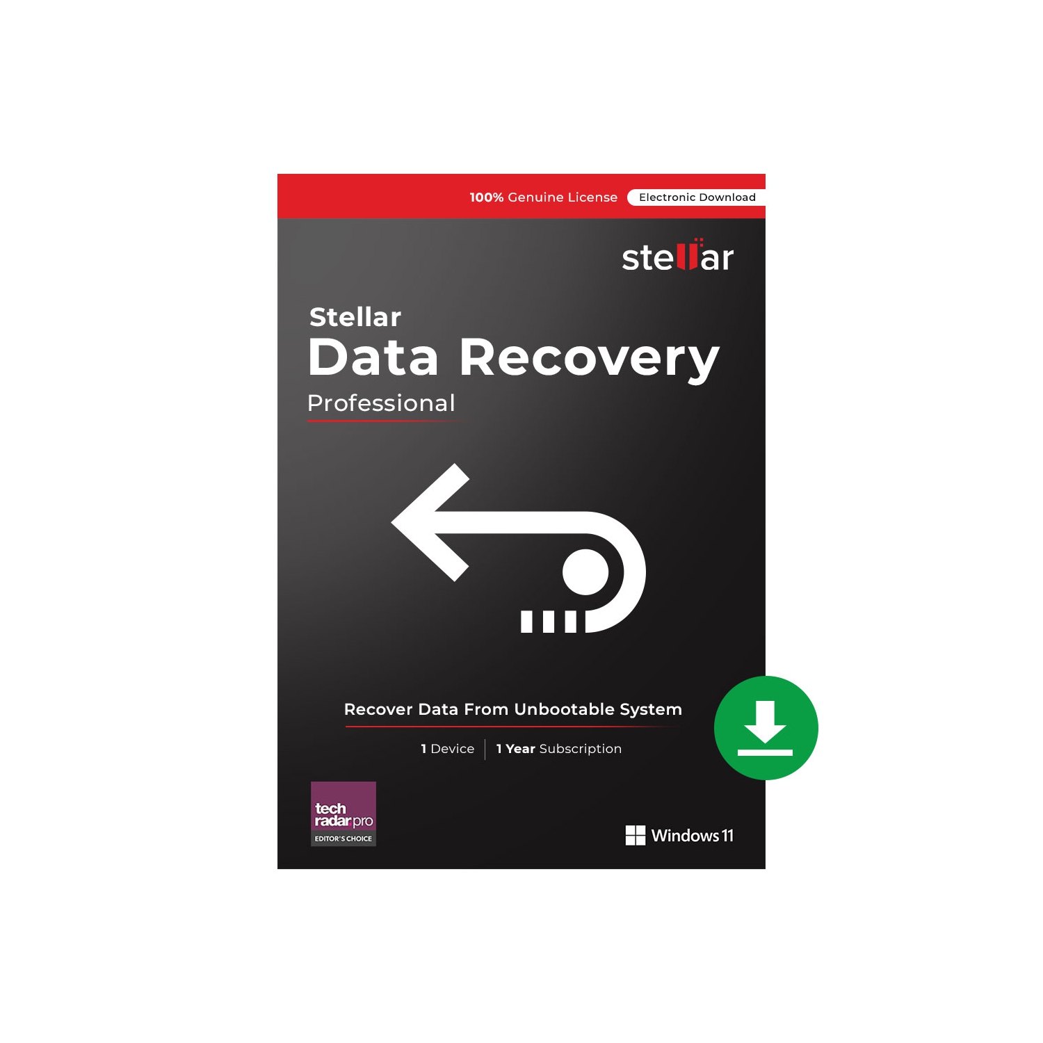 Stellar Data Recovery Software for Windows Professional Recovers Deleted Data, Photos, Videos, Emails Etc. 1 PC 1 Year - Digital Download ( New 2026 )