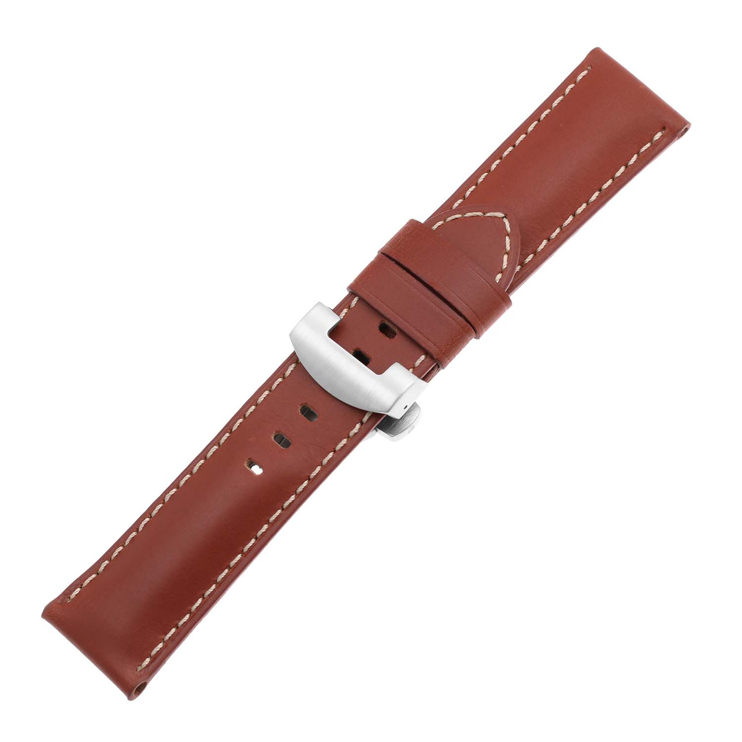 DASSARI Smooth Leather Band Strap for Samsung Galaxy Watch - Standard - Rust