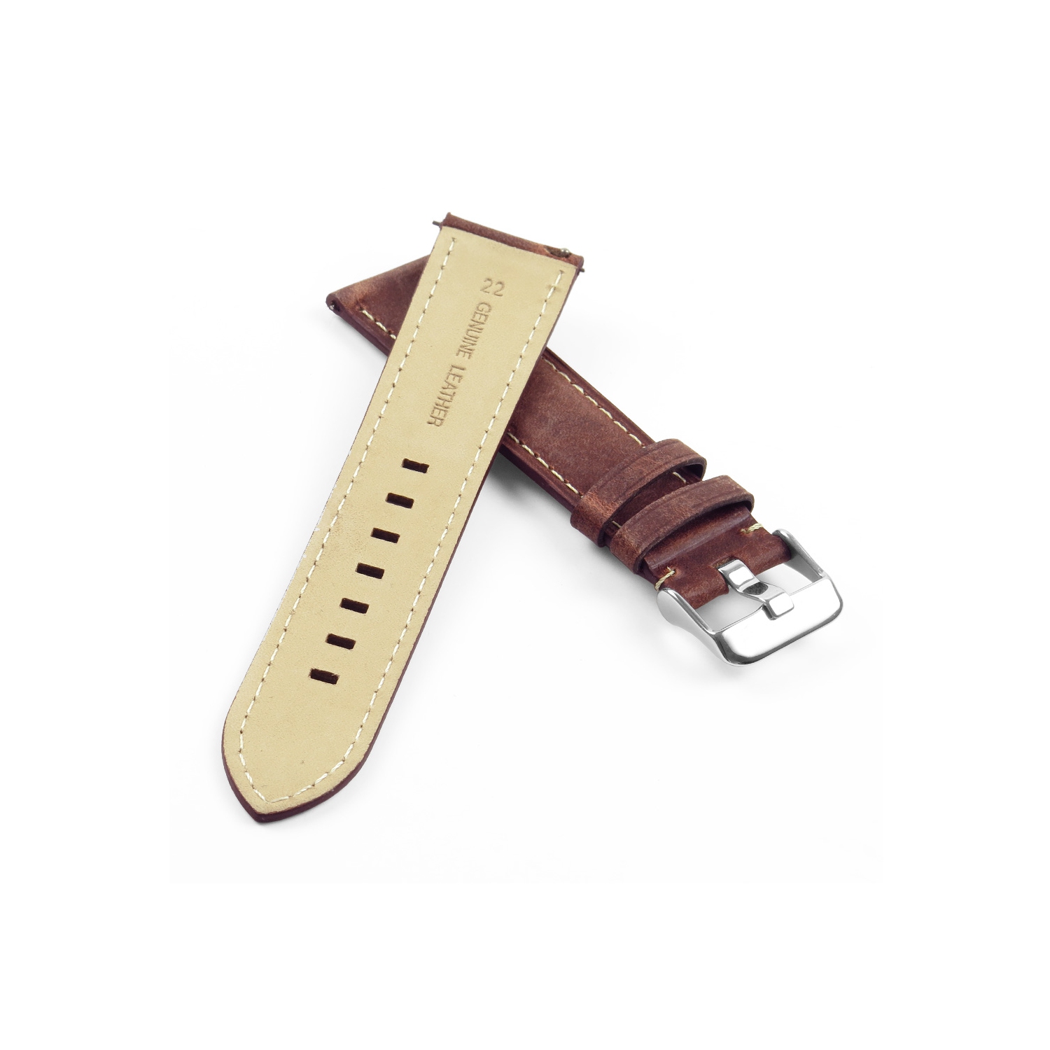 DASSARI Bracelet en cuir italien vintage pour Samsung Galaxy Watch Active - Rouille