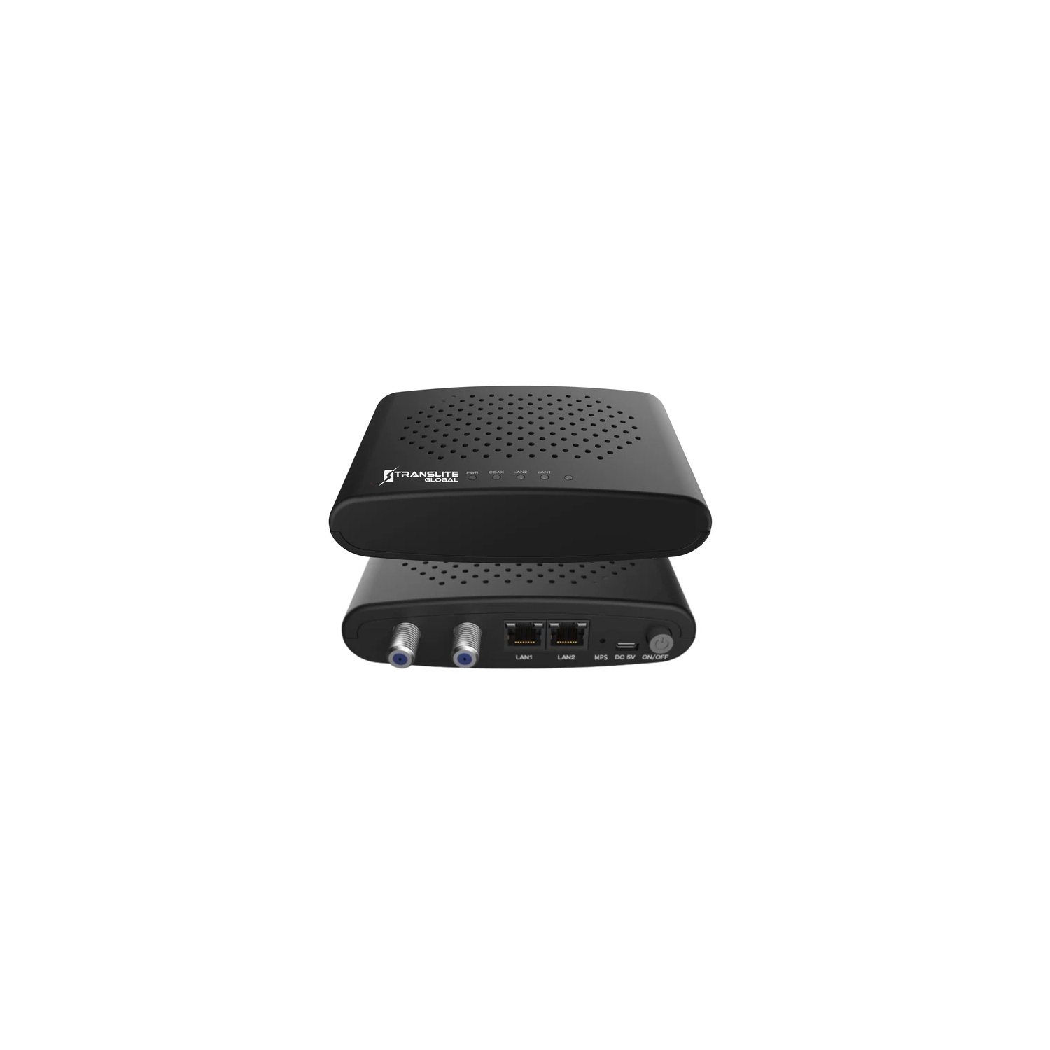 Translite Global MoCA 2.5 Ethernet Over Coaxial Network Adapter with 2 Gigabit Ethernet Ports - Black