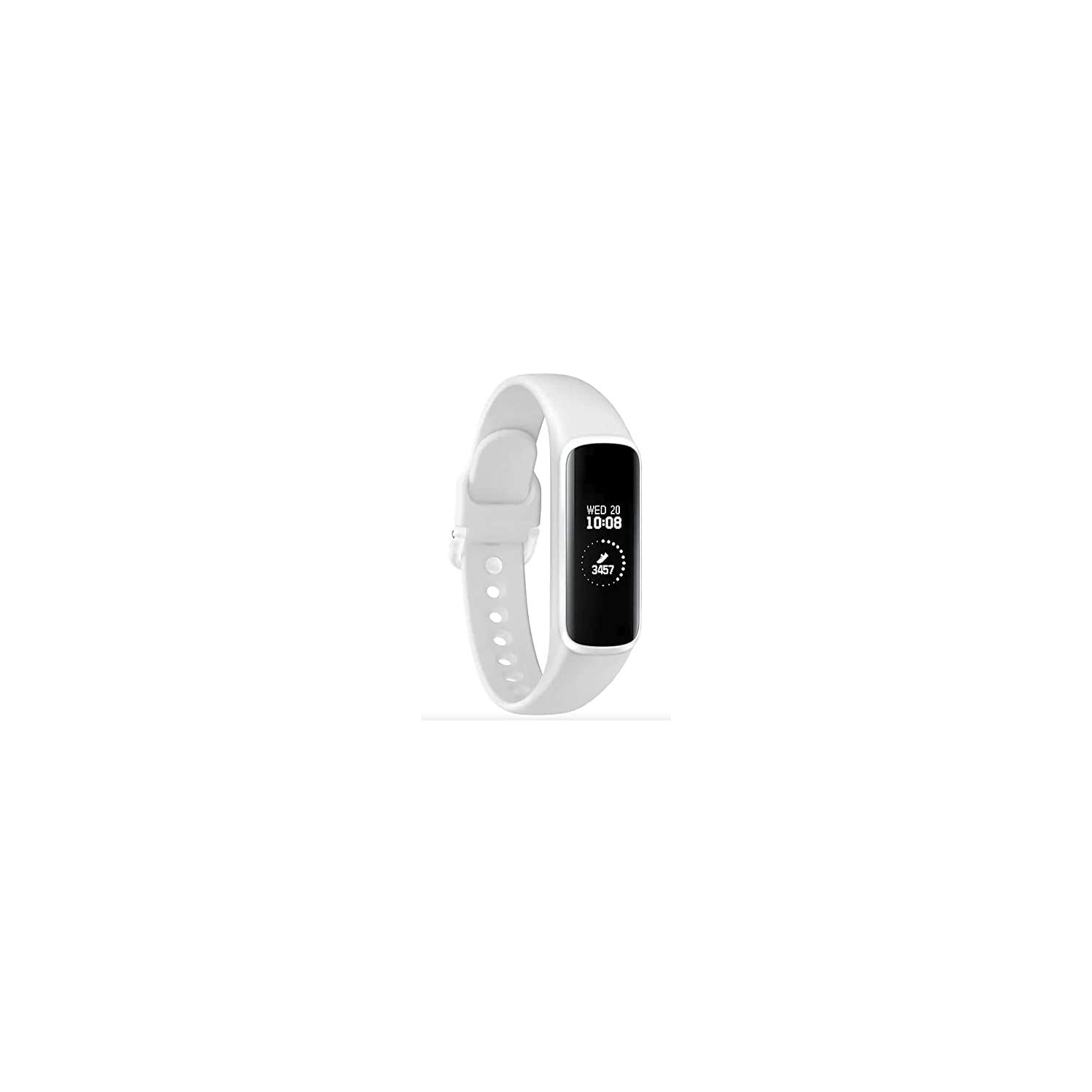 Samsung Galaxy Fit E 2019, Fitness Band, Pedometer, Heart Rate & Sleep Tracker, PMOLED Display, 5ATM Water Resistance - White - Open Box