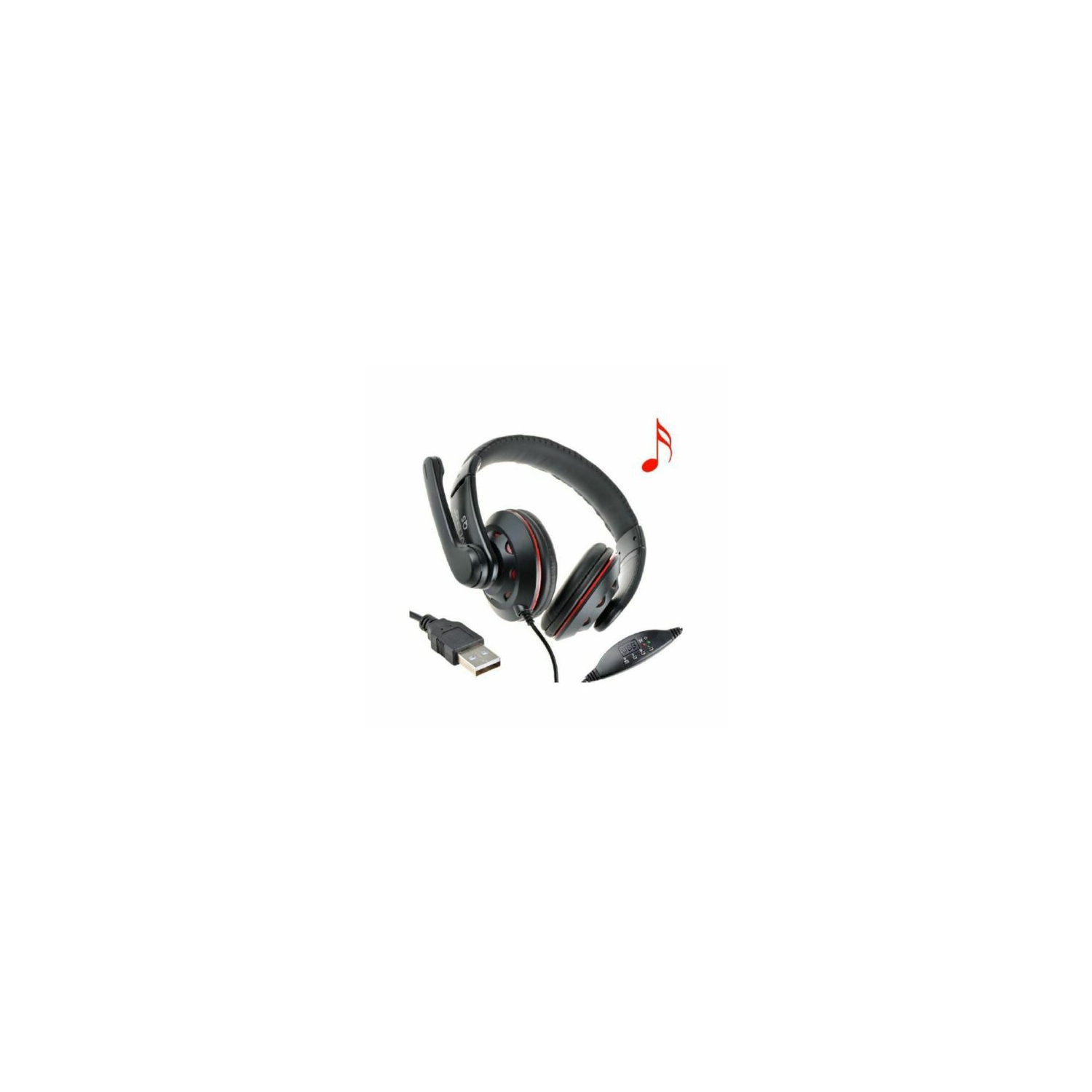OVLENG Q5 USB Stereo Headphone Gaming Headset Earphone with Microphone for PC Laptop(Black/Red)