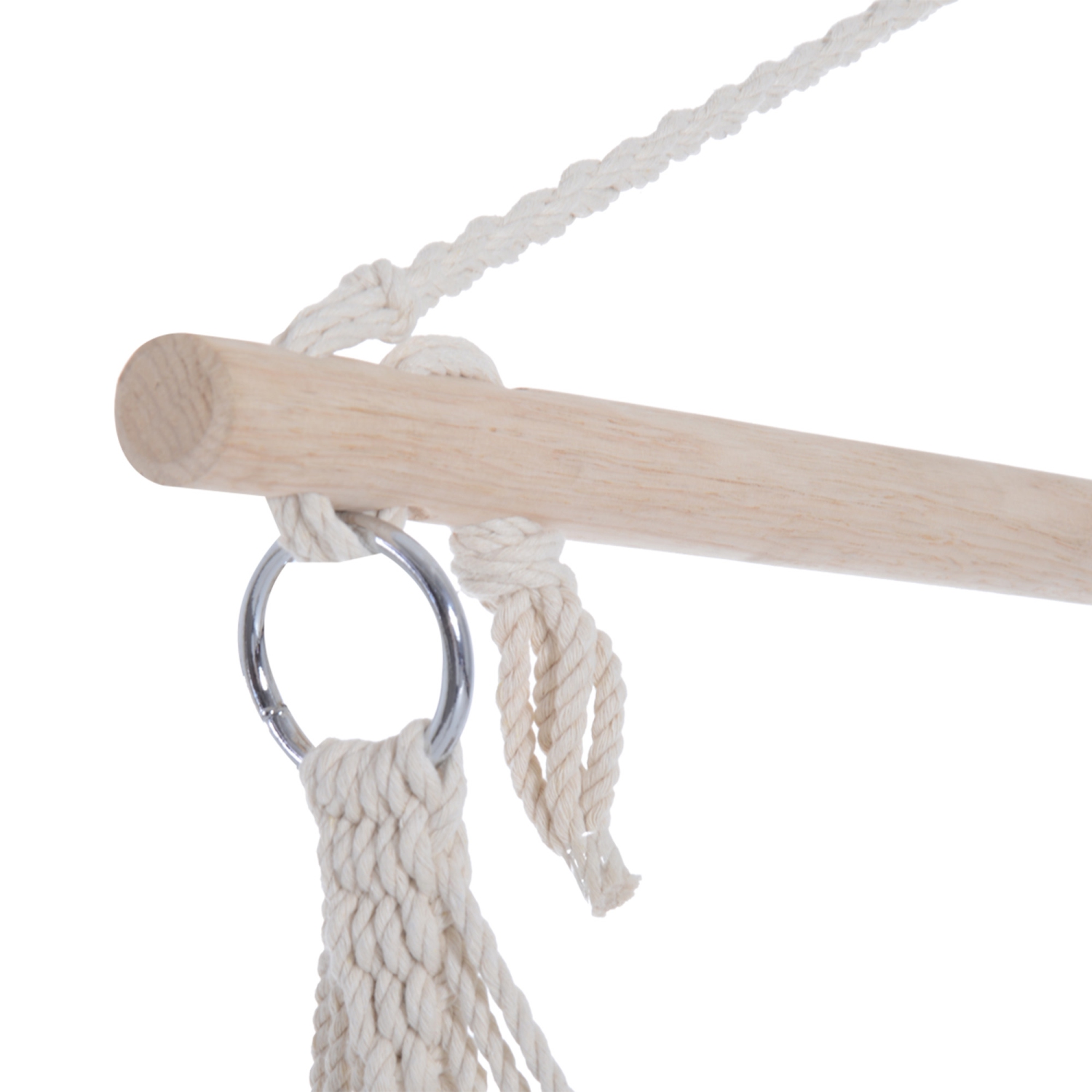 Chaise balançoire en corde tissée pour siège de hamac suspendu portable Outsunny Lit de couchage pour jardin extérieur Camping Marron