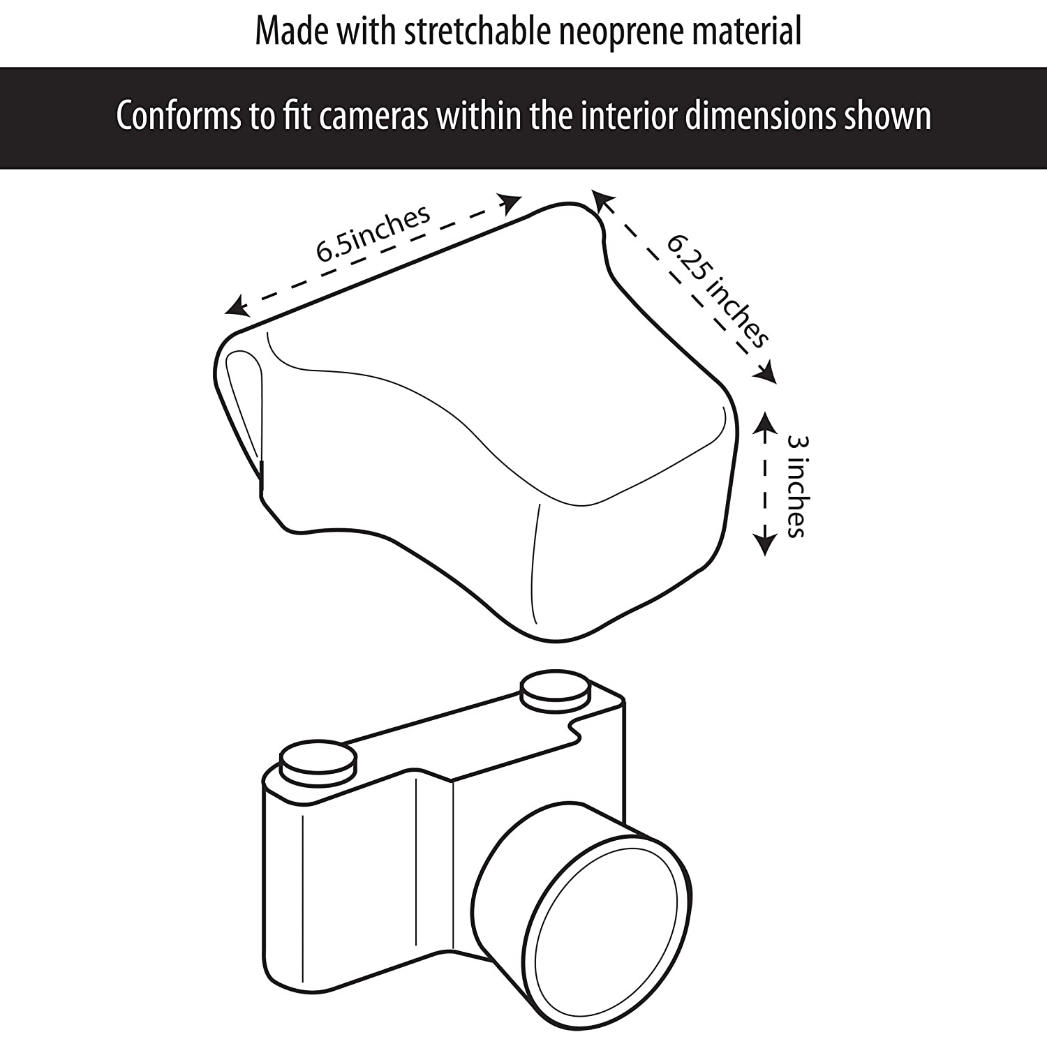 DSLR Camera Case / SLR Camera Sleeve with Neoprene Protection and Holster Belt Loop