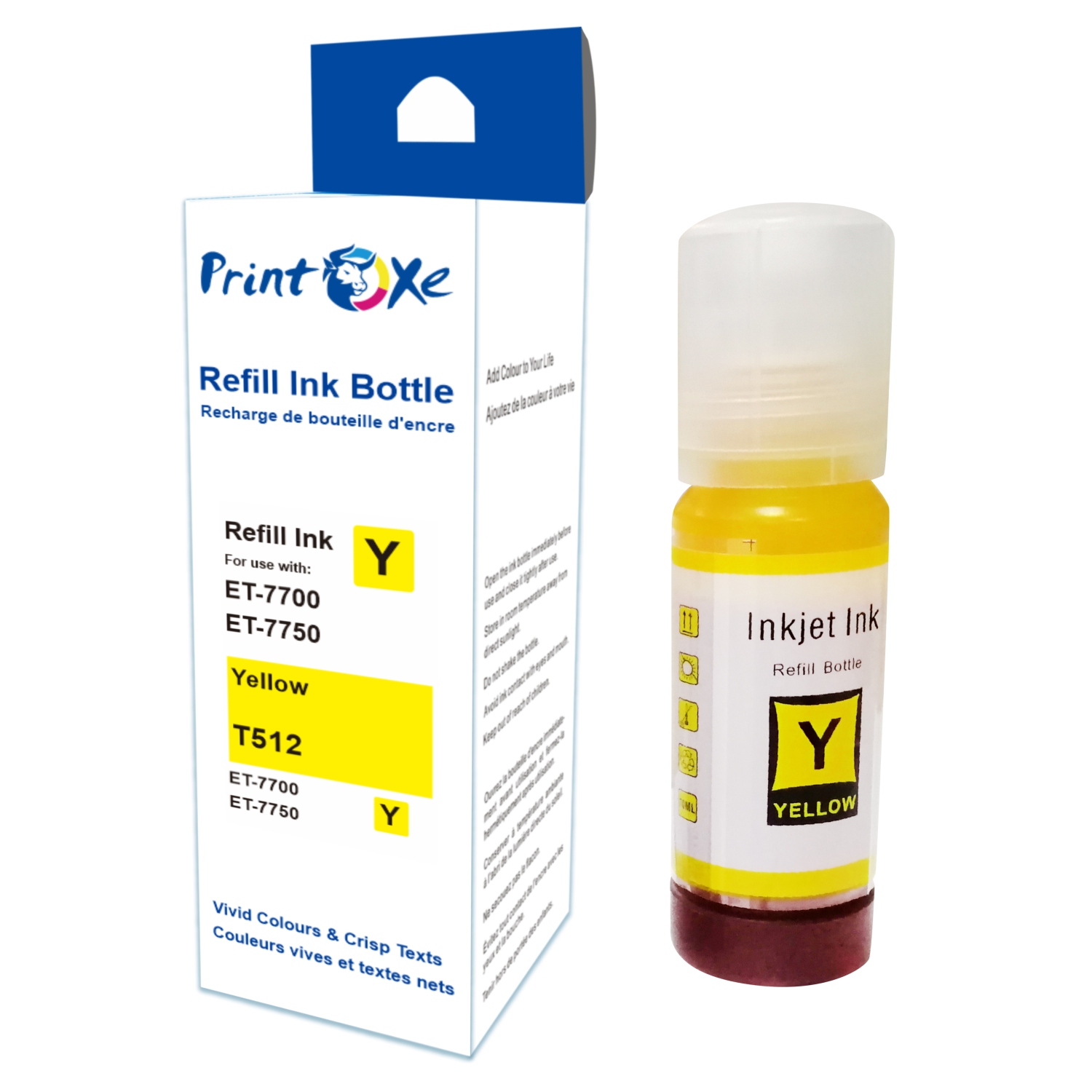 Bouteilles de rechange compatibles PRINTOXE® T512 Ensemble de 512 bouteilles de 5 bouteilles couleur de magenta et jaune cyan PhotoBlack pour