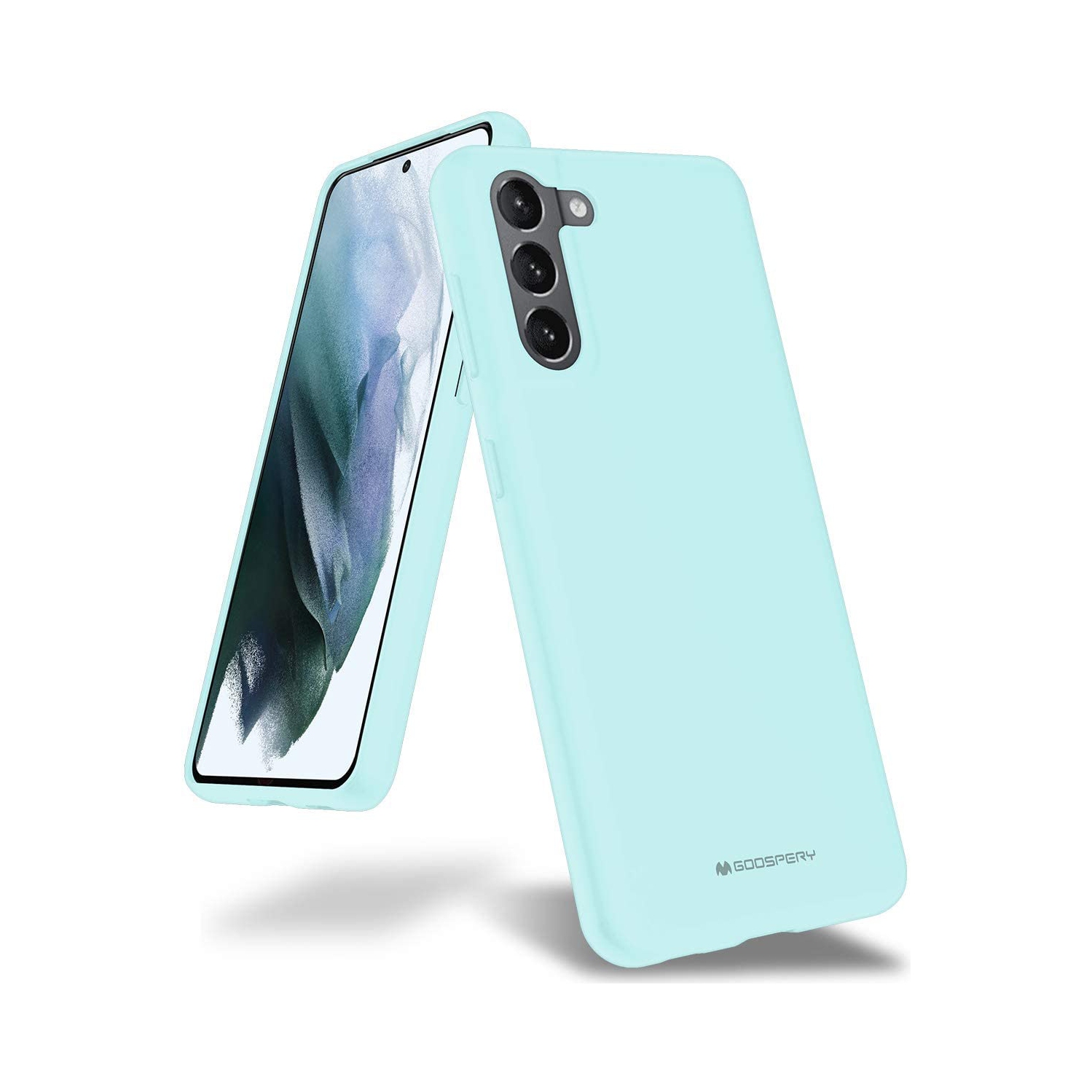 TopSave Goospery Soft Feeling Jelly Silky Slim Bumper Case For Galaxy S21 Plus, Teal