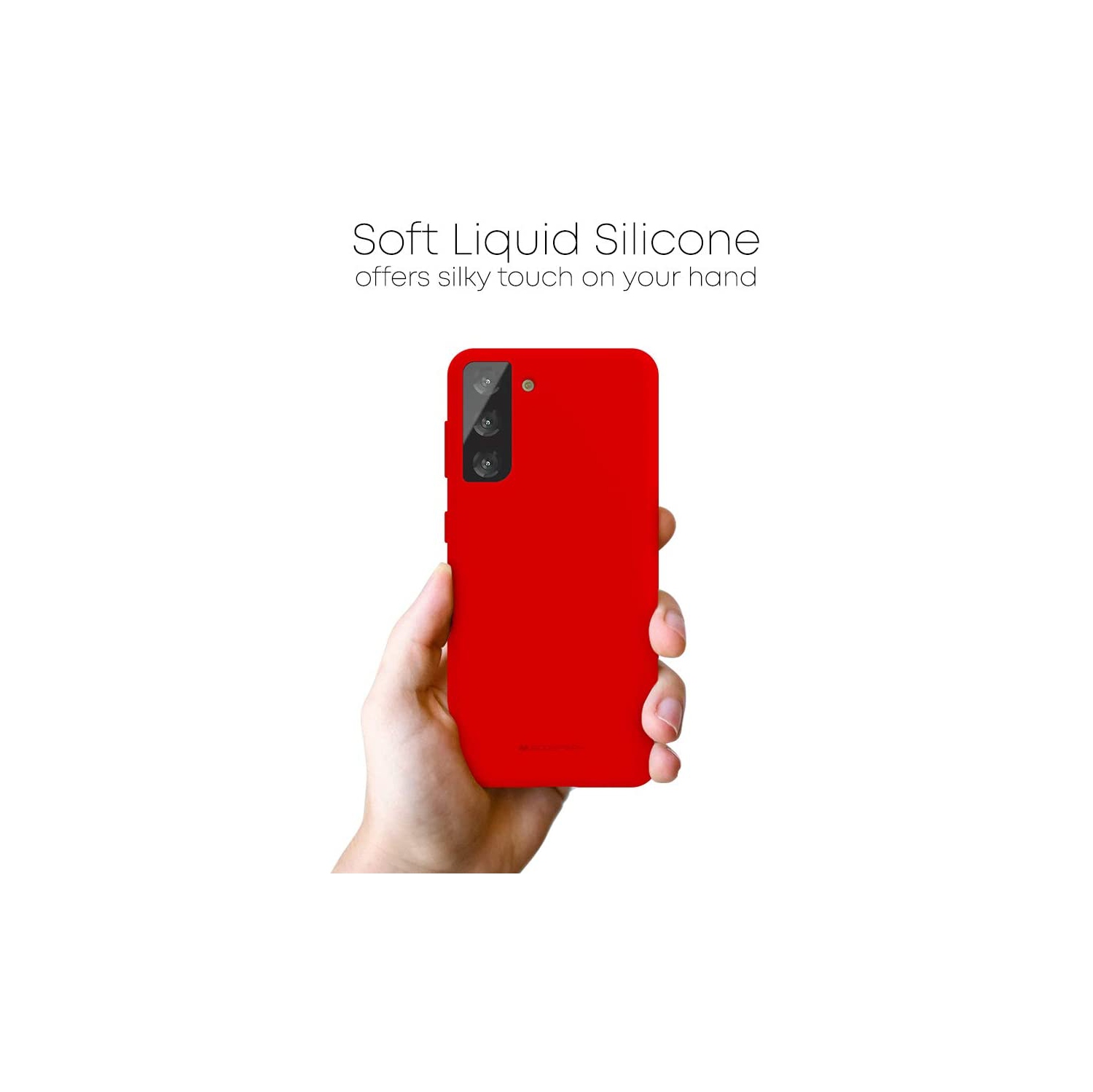 TopSave Goospery Liquid Silicone Gel Rubber Full Body Protection Cover Case For Samsung S21 Plus, Red