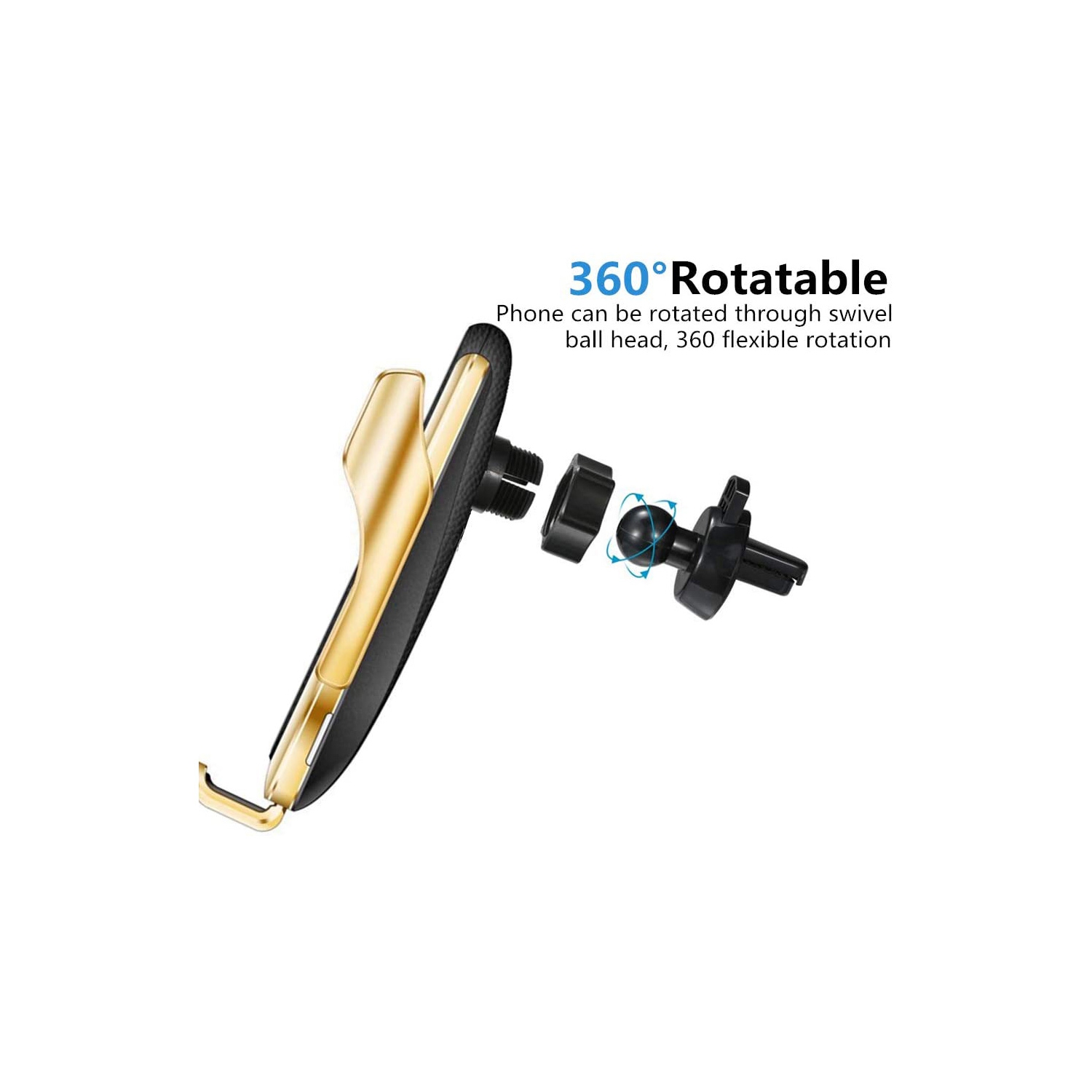 Wireless Car Charger Holder Mount Luxury Auto-Clamping Qi Fast Charging - axGear