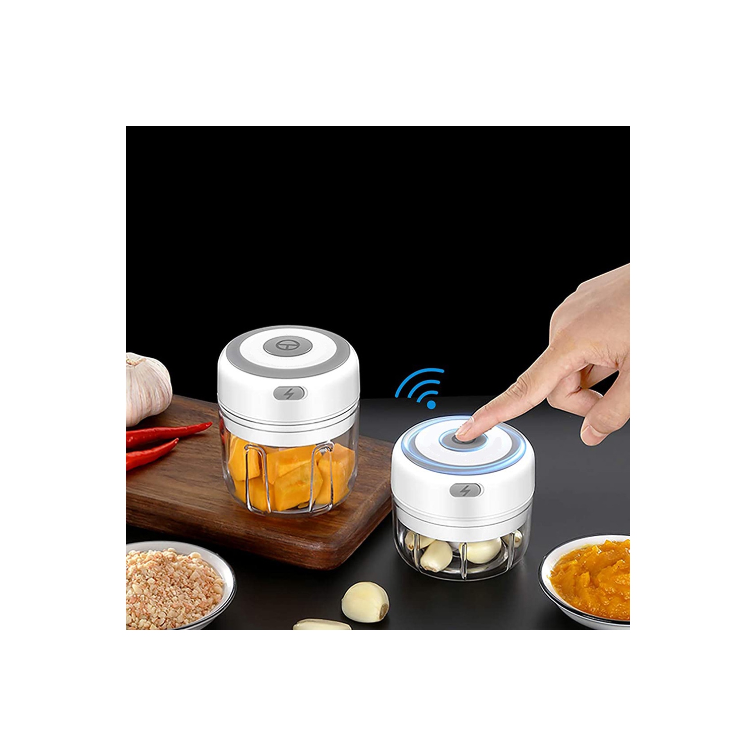 Electric Mini Garlic Vegetable Chopper Food Slicer and Portable Blender Masher - axGear