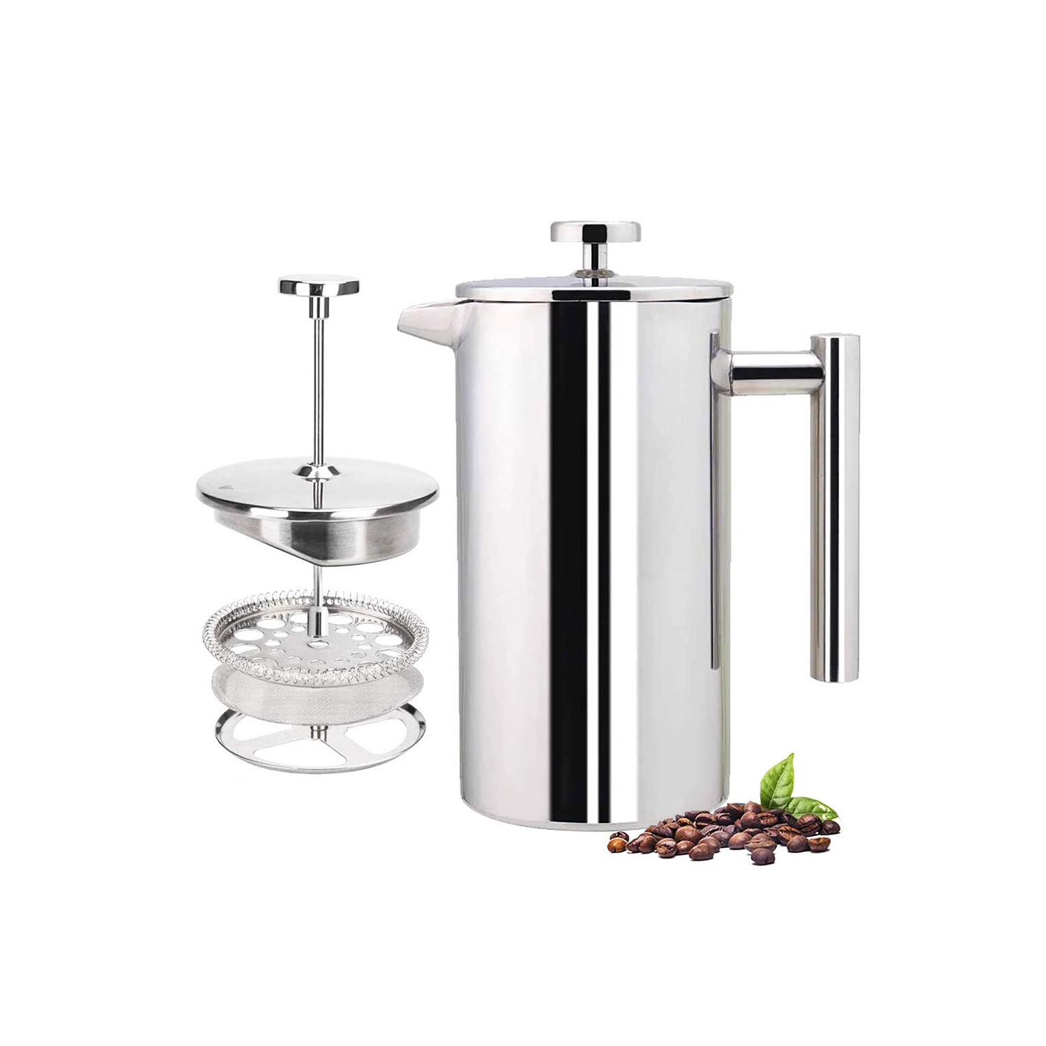 Stainless Steel French Press Coffee Maker 800ml Easy Clean Tea Pot with Filter - axGear