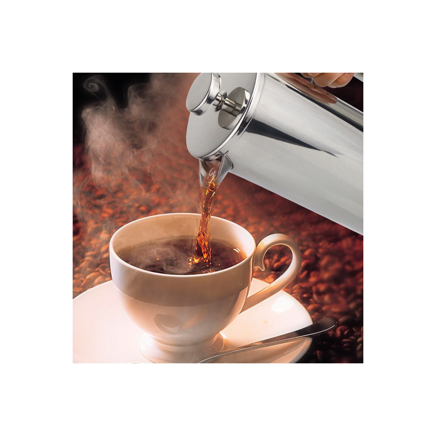 Stainless Steel French Press Coffee Maker 800ml Easy Clean Tea Pot with Filter - axGear