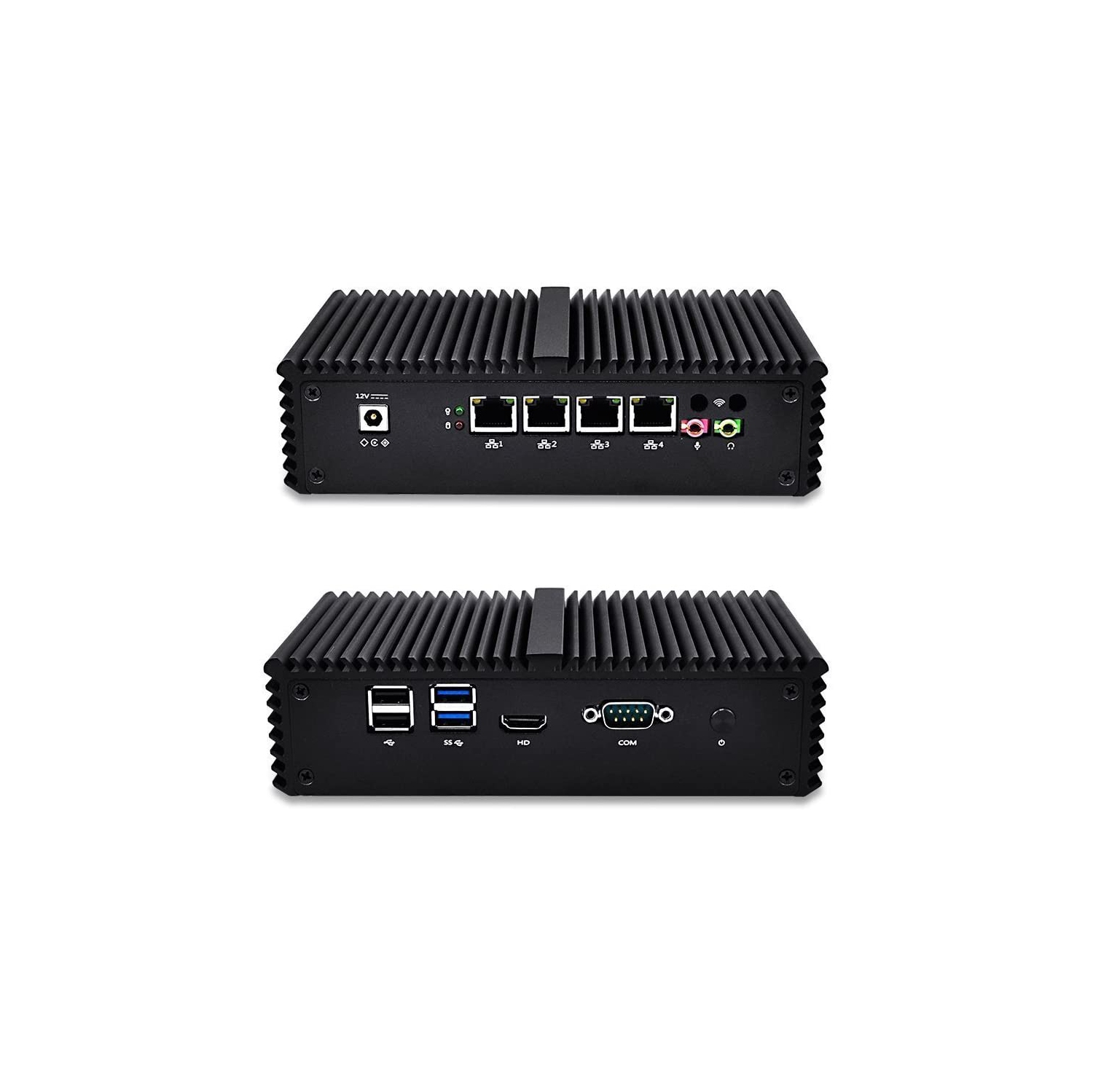 QOTOM Q330G4 Mini PC - Core i3, AES-NI, 4 Intel LAN, 15Watts, Industrial Mini PC Firewall Gateway Router
