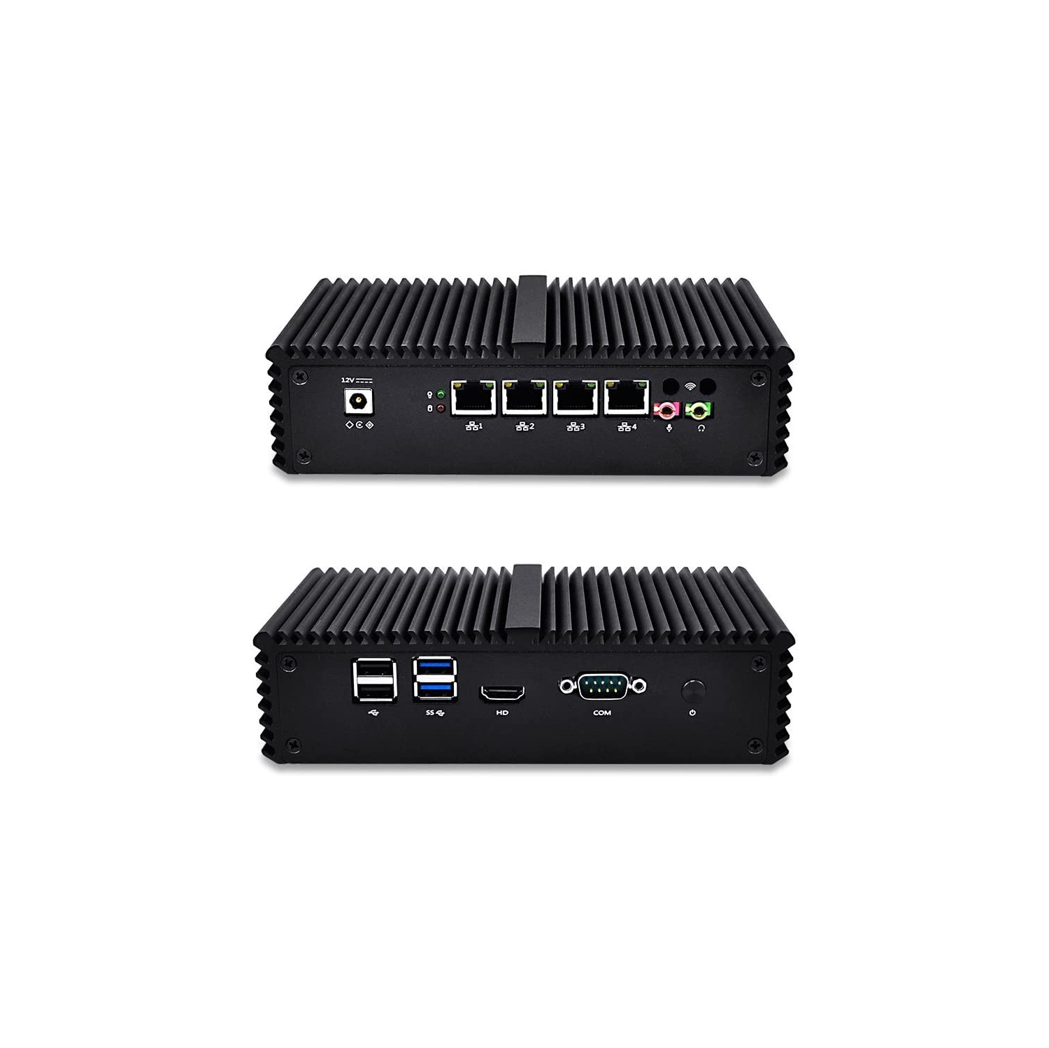 QOTOM Q330G4 Mini PC - Core i3, AES-NI, 4 Intel LAN, 15Watts, Industrial Mini PC Firewall Gateway Router