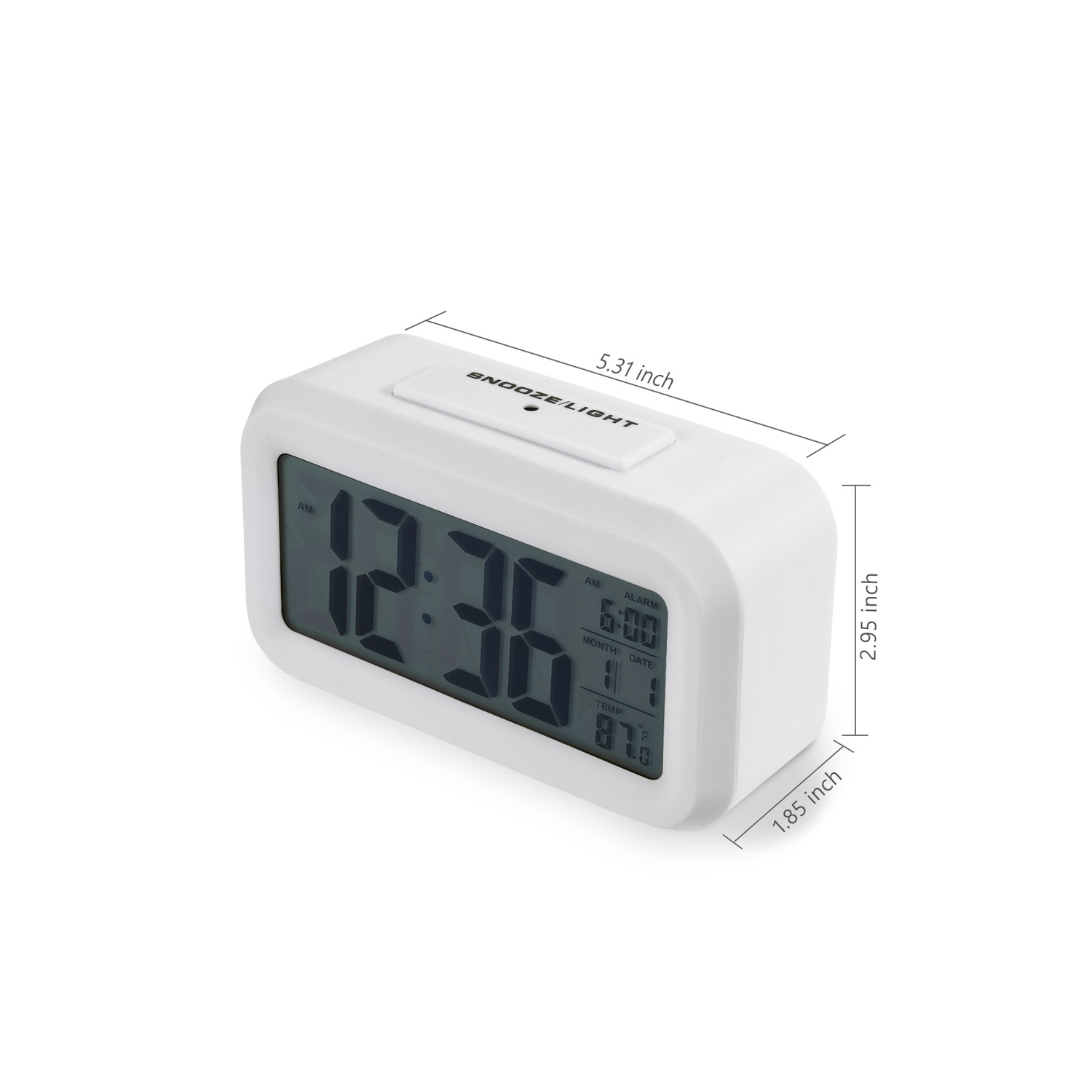 Digital Alarm Clock Large LCD Display Thermometer Smart Night Light Back Light - axGear