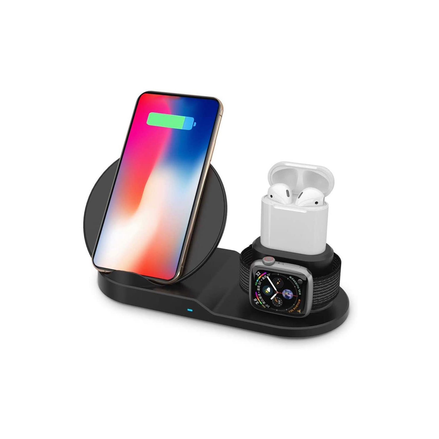 3-in-1 Charging Dock Stations with Qi Wireless Pad Charger Stand Station - axGear