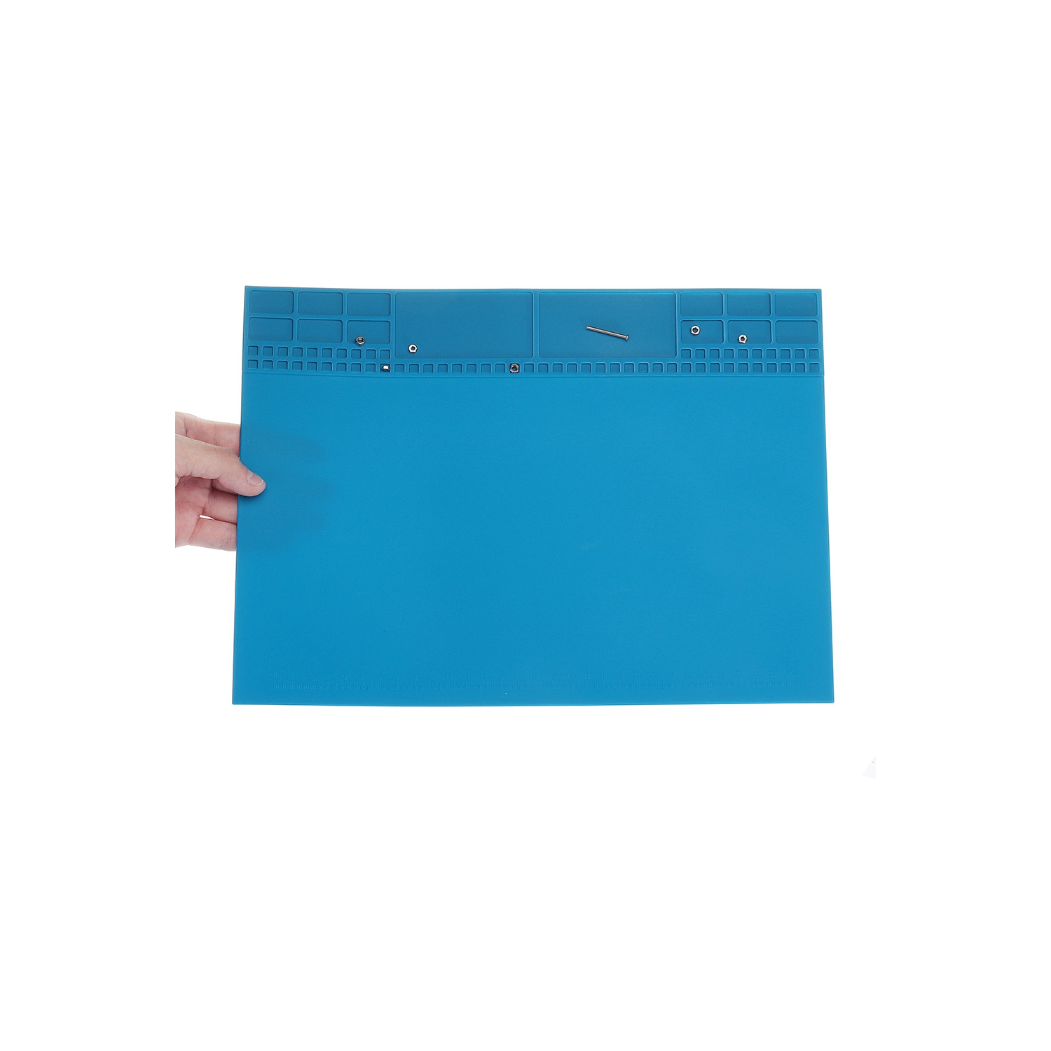 35x25cm Heat Insulation Silicone Pad Soldering Repair Maintenance Platform Blue - axGear