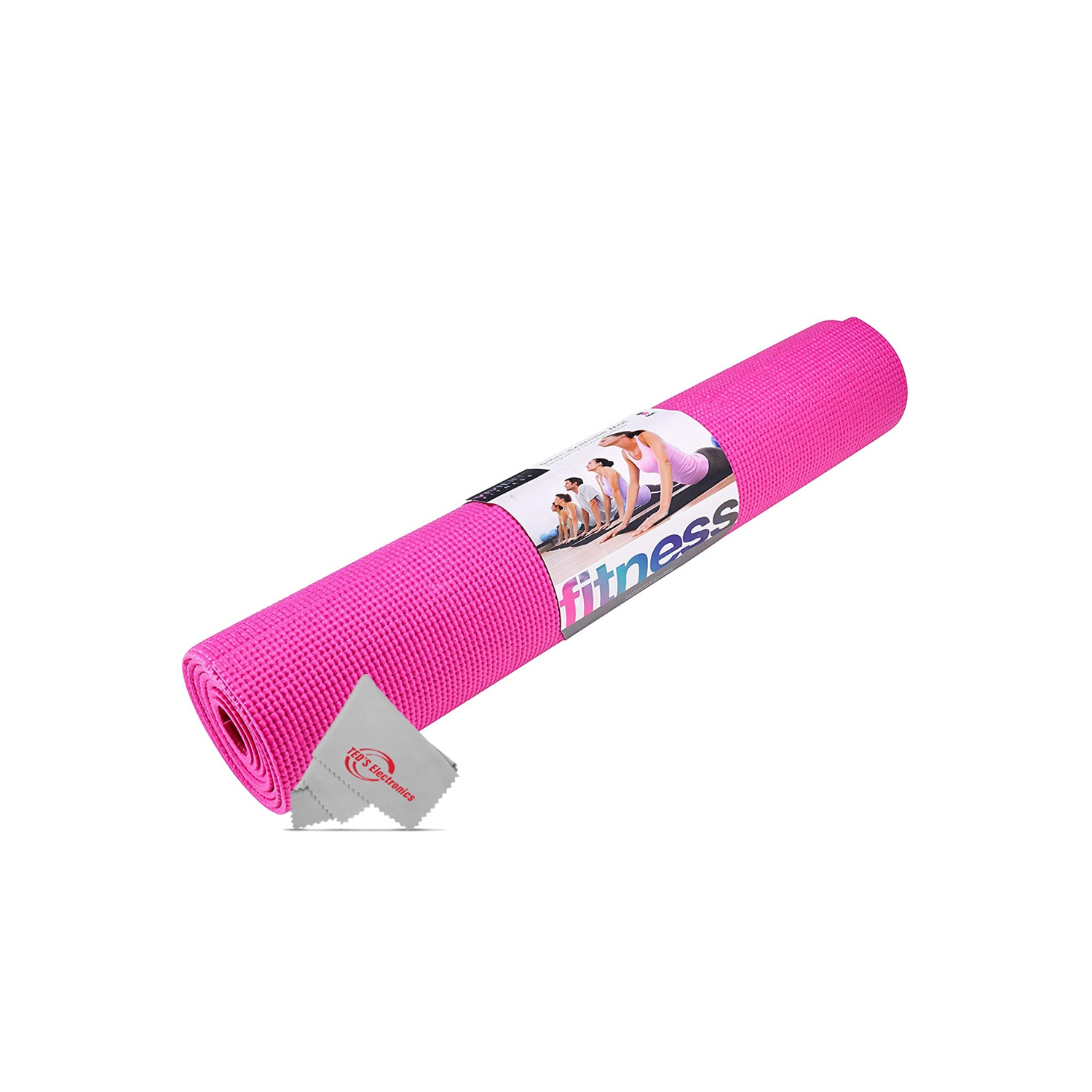 Vivitar – Tapis d’exercice en mousse haute densité de 5 mm PFV8277, antidérapant, rose Surface pour les exercices de yoga