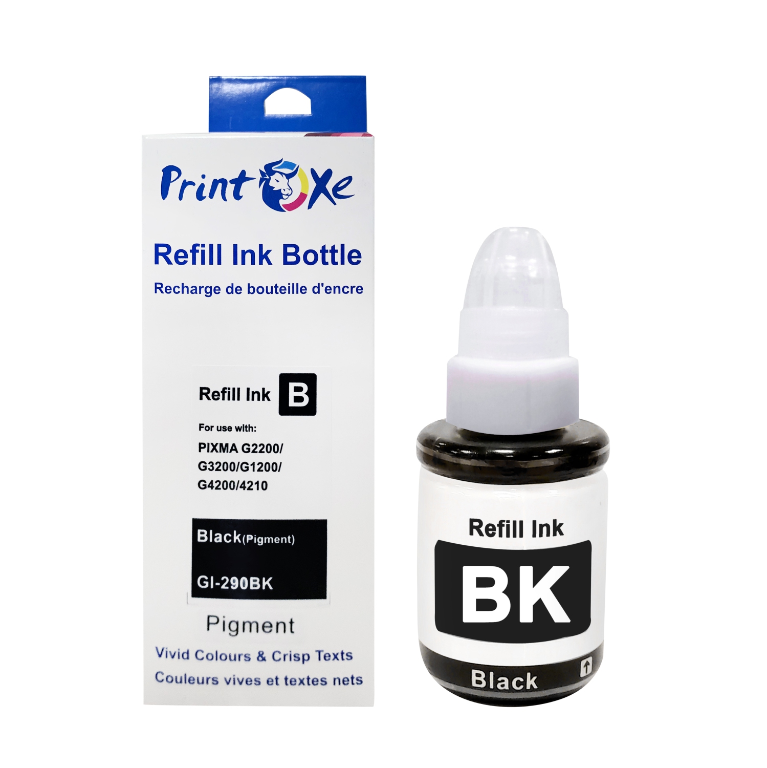 Bouteilles de recharge d’encre compatibles PRINTOXE® GI-290 plus 290 de 5 pour les imprimantes PIXMA de Canon