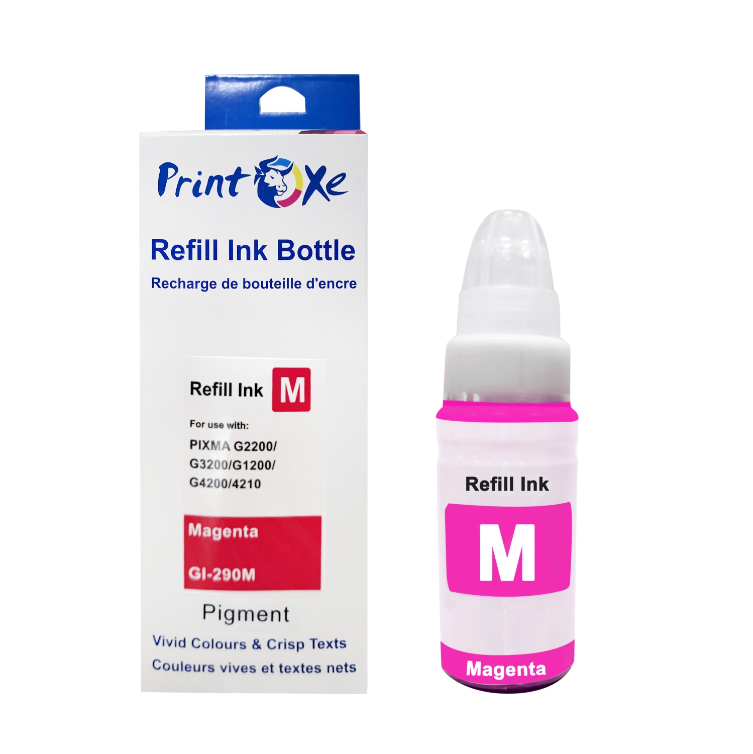 Bouteilles de recharge d’encre compatibles PRINTOXE® GI-290 plus 290 de 5 pour les imprimantes PIXMA de Canon